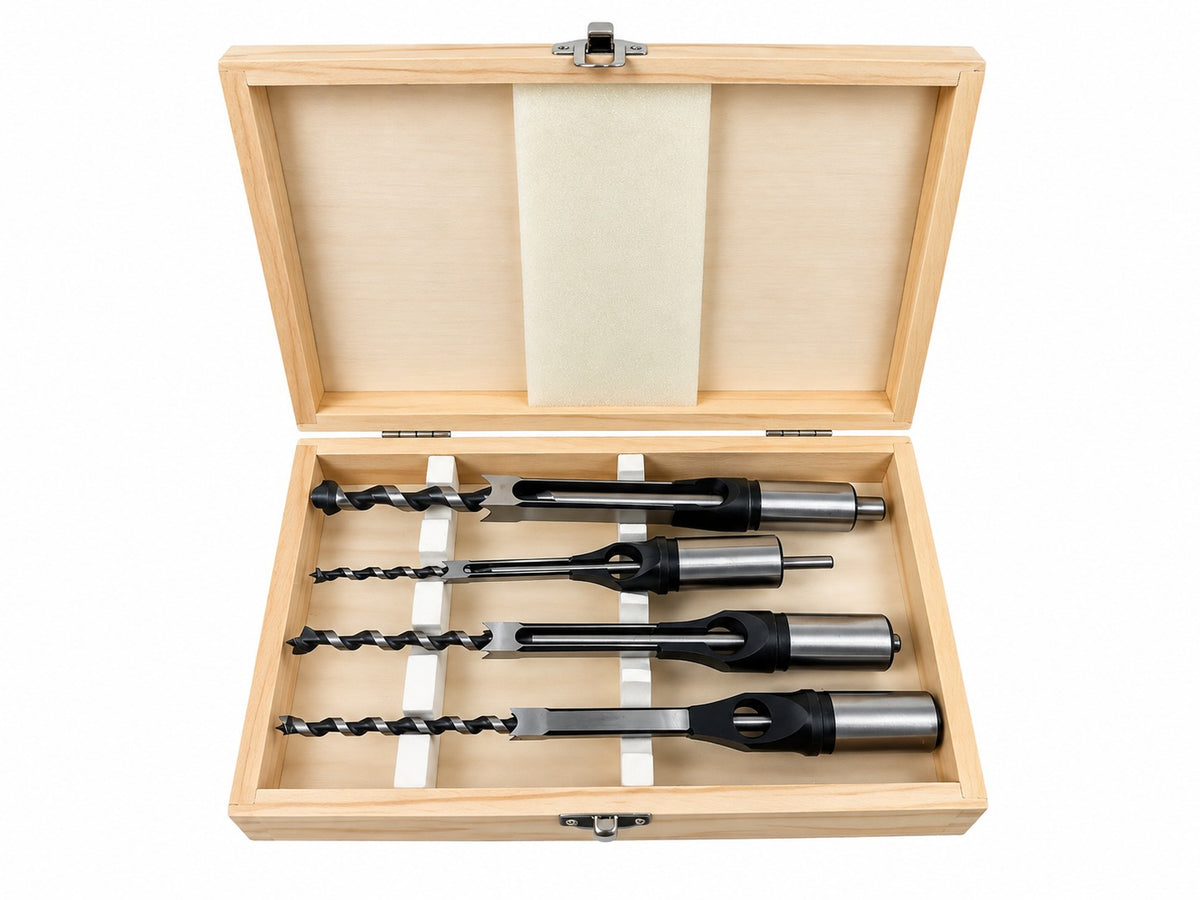 Set de 4 burghie pentru gaurit patrate in lemn GEBO TOOLS