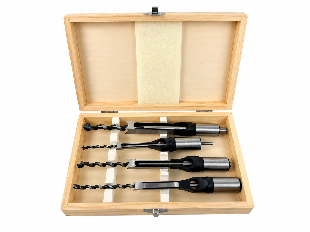 Set de 4 burghie pentru gaurit patrate in lemn GEBO TOOLS