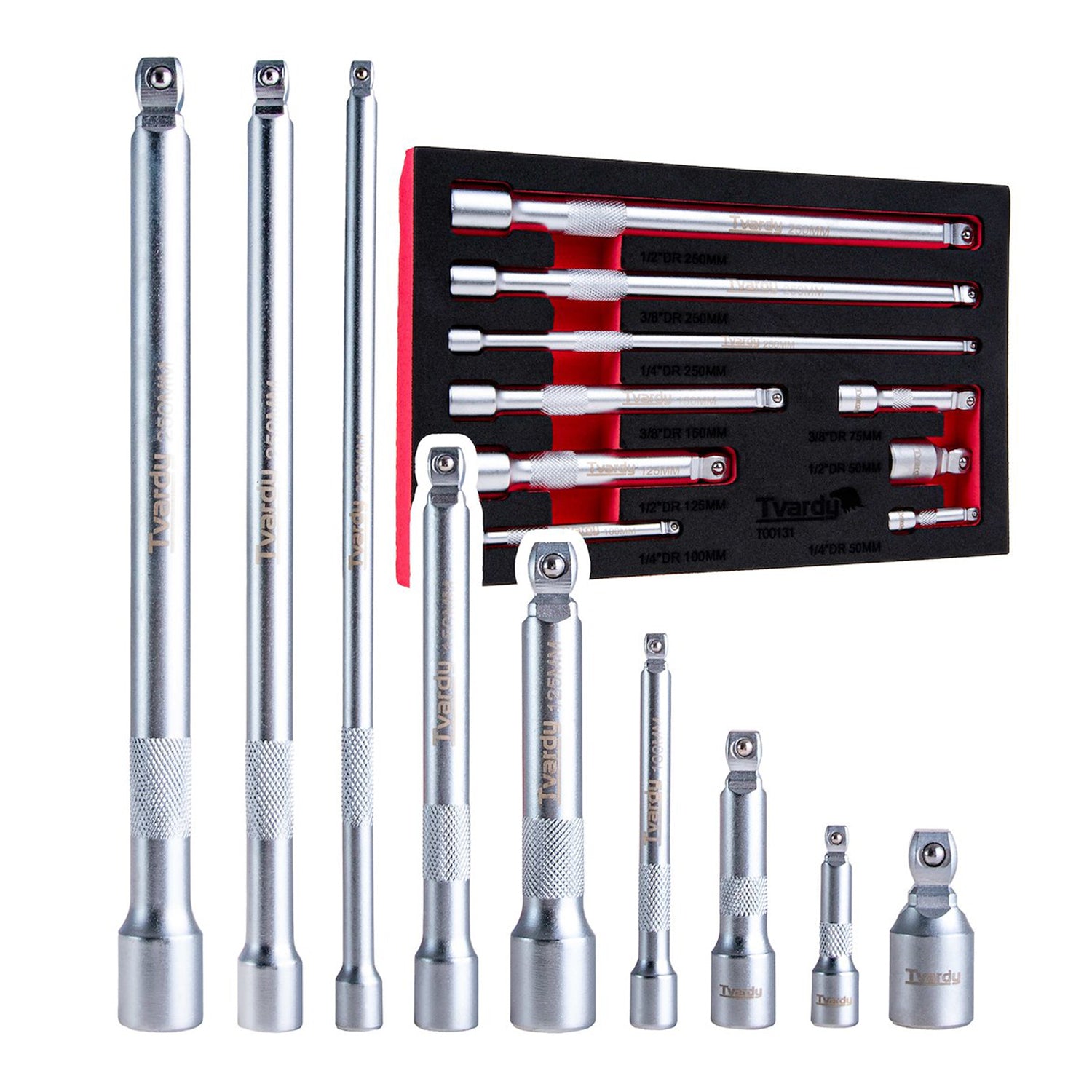 Set de 9 prelungitoare extensii articulate 1/4 3/8 1/2 CRV