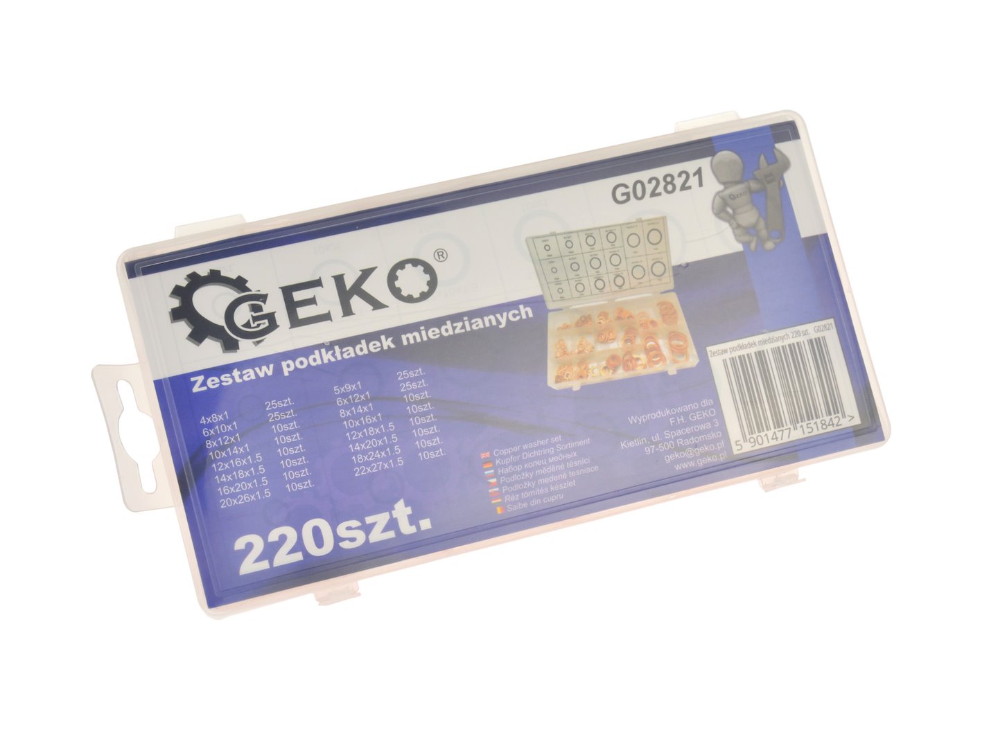 Set de saibe de cupru 220 piese GEKO