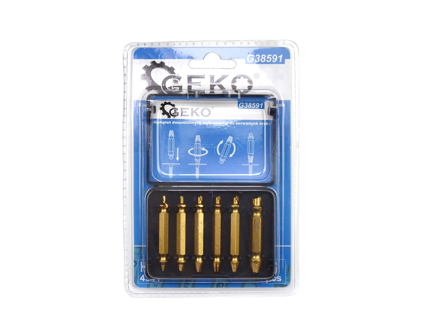 Set extractoare HSS pentru suruburi uzate 6 piese GEKO