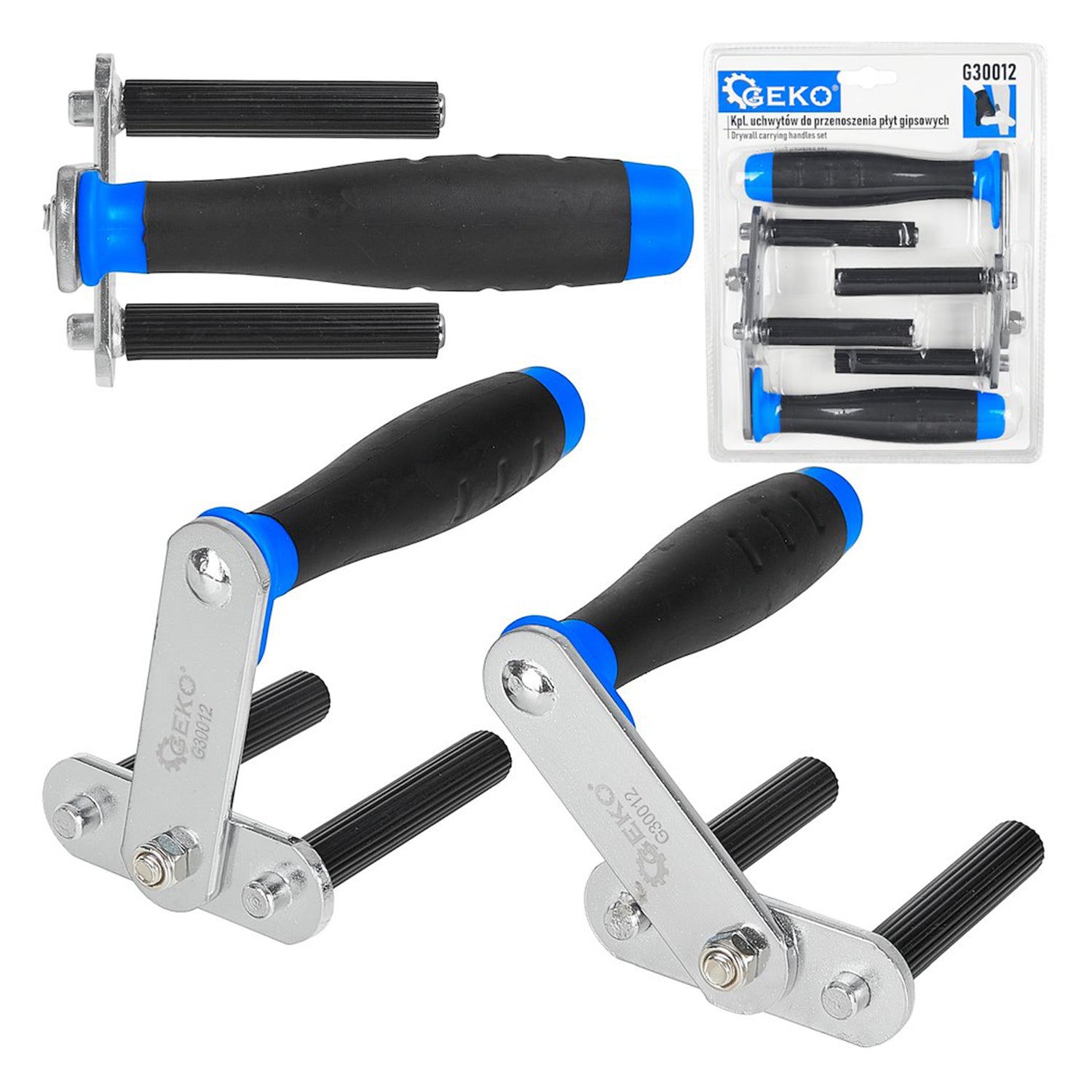 Set manere pentru transport rigips placi gips-carton cu sistem auto-blocare - GEKO