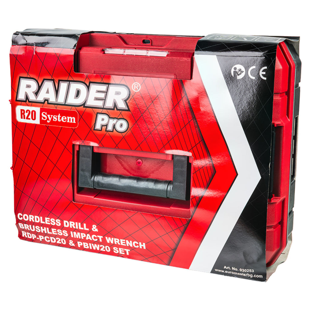 Set masina de gaurit si insurubat cu percutie 44NM, pistol cheie cu impact 1/2 320NM cu acumulator 2x2ah RAIDER PRO