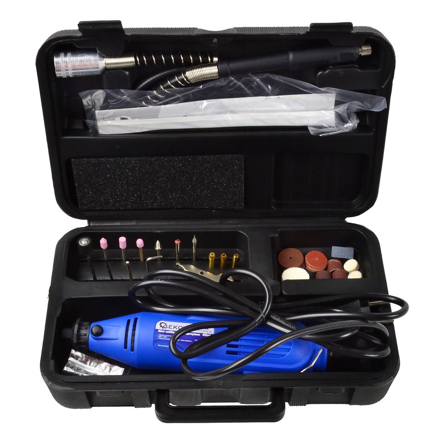 Set mini polizor cu accesorii 40 piese 220V GEKO