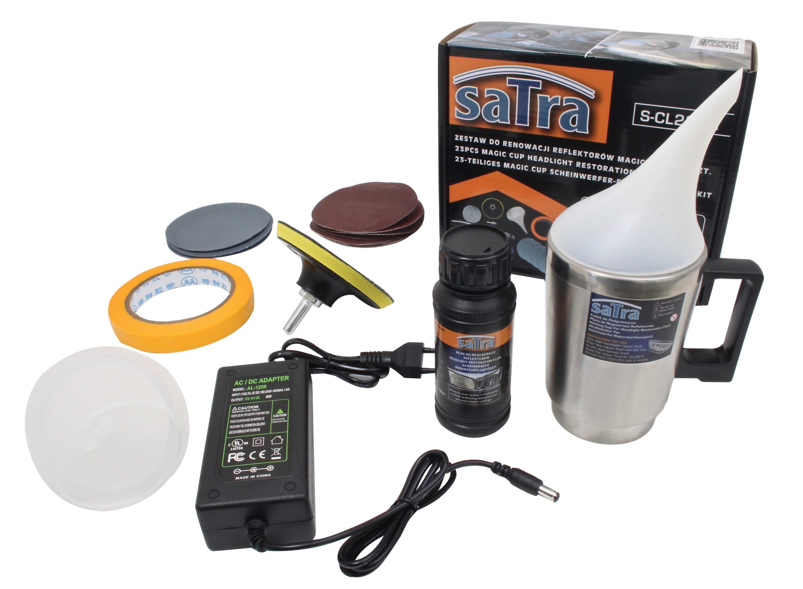 Set pentru restaurare faruri cu polimer 23 piese SATRA