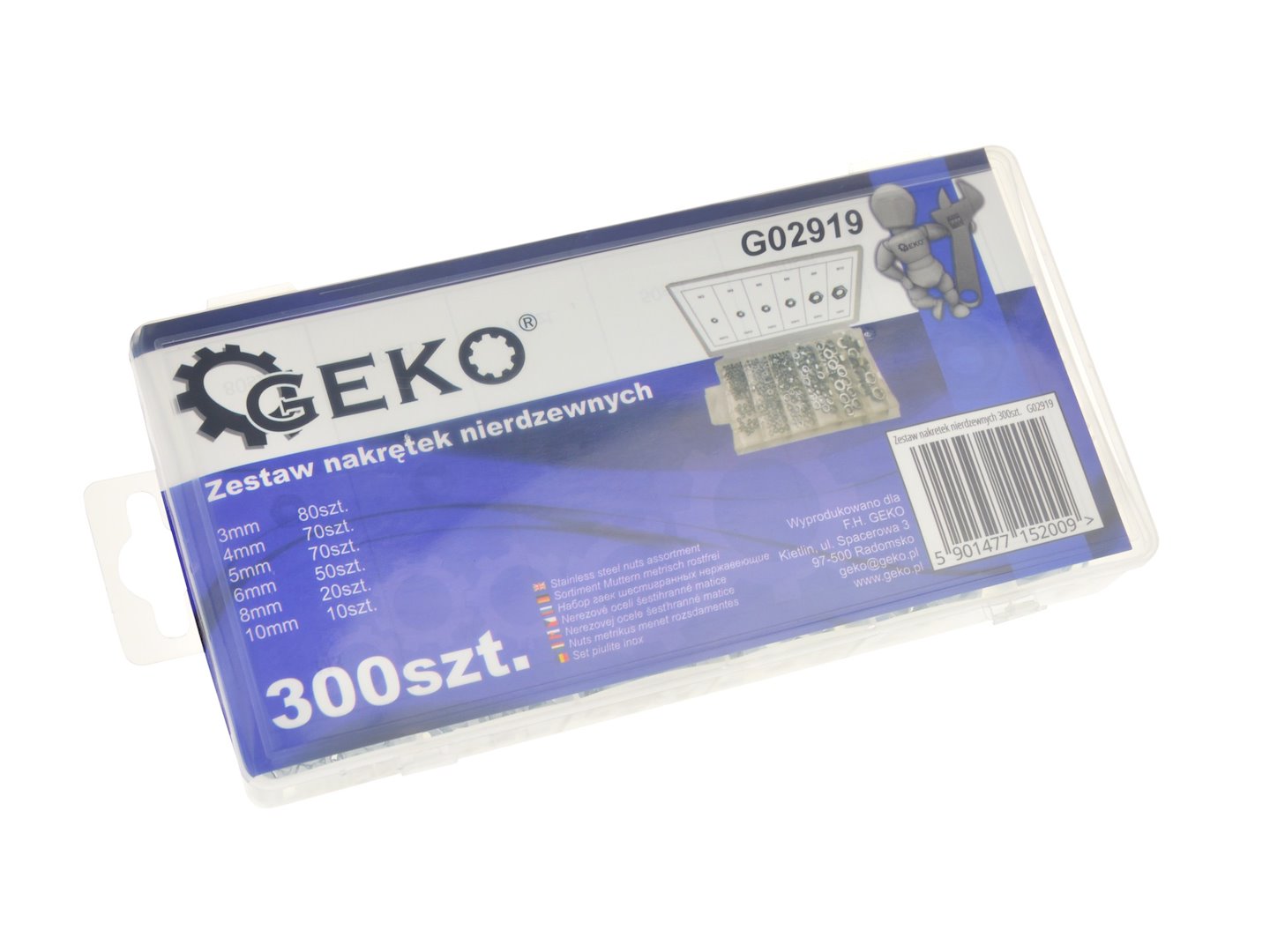 Set piulite otel inoxidabil 300 piese GEKO