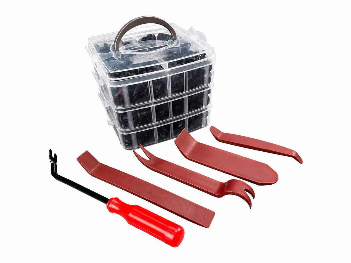 Set scula indepartat cleme tapiterii cu clipsuri cleme auto universale 620 piese GEBO TOOLS
