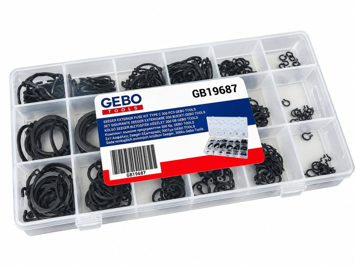 Set sigurante SEEGER exterioare 300 bucati GEBO TOOLS