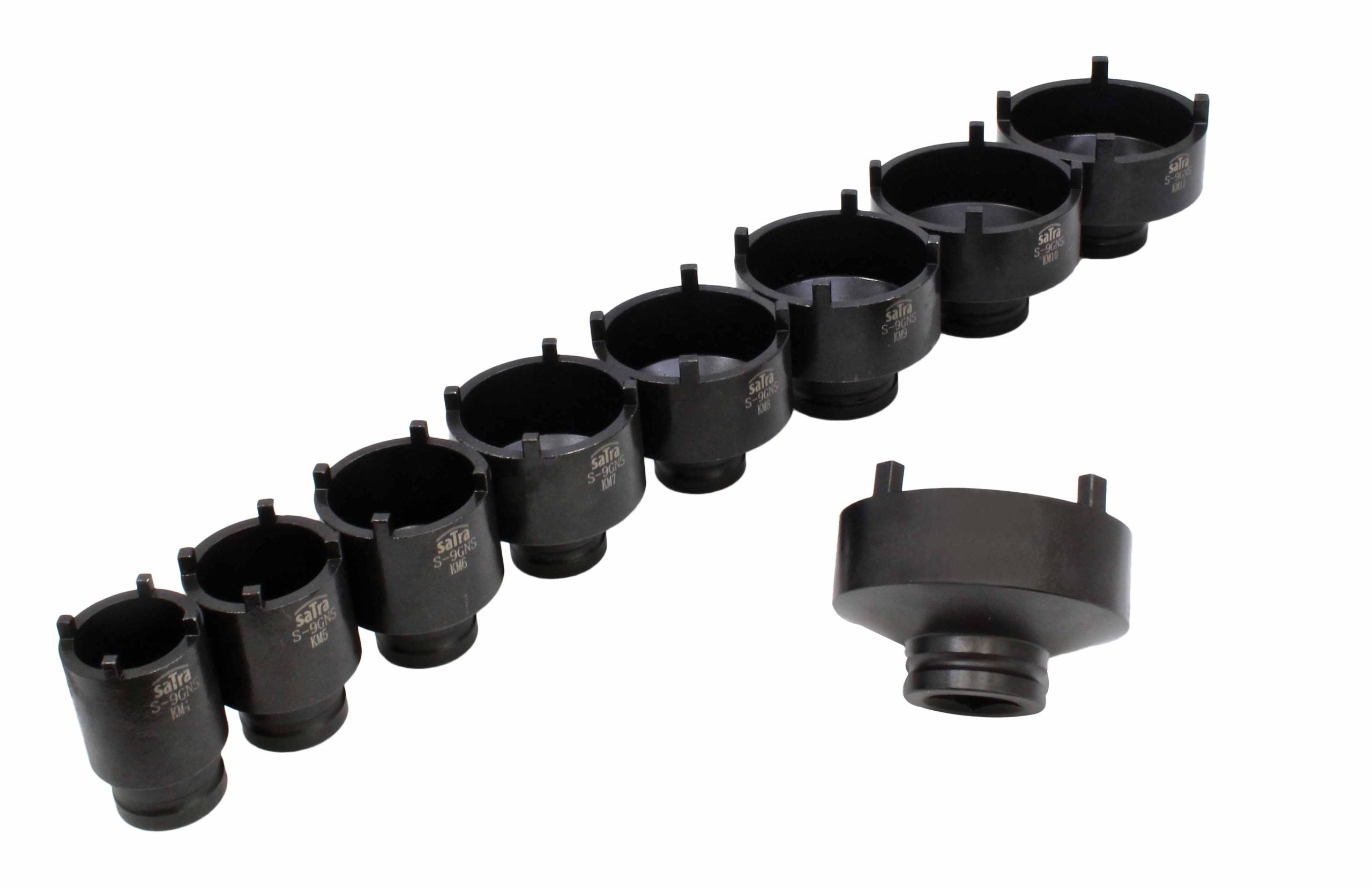 Set tubulare cu 4 pini pentru piulite canelate 9 piese