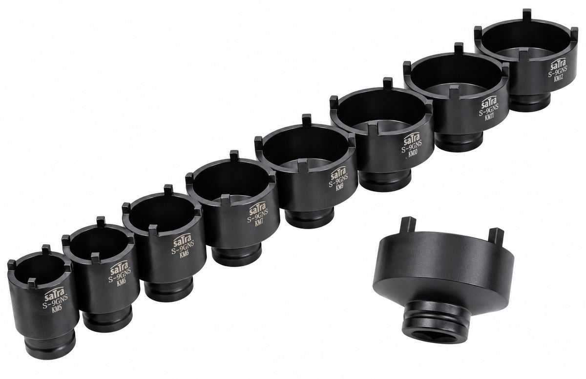Set tubulare cu 4 pini pentru piulite canelate 9 piese