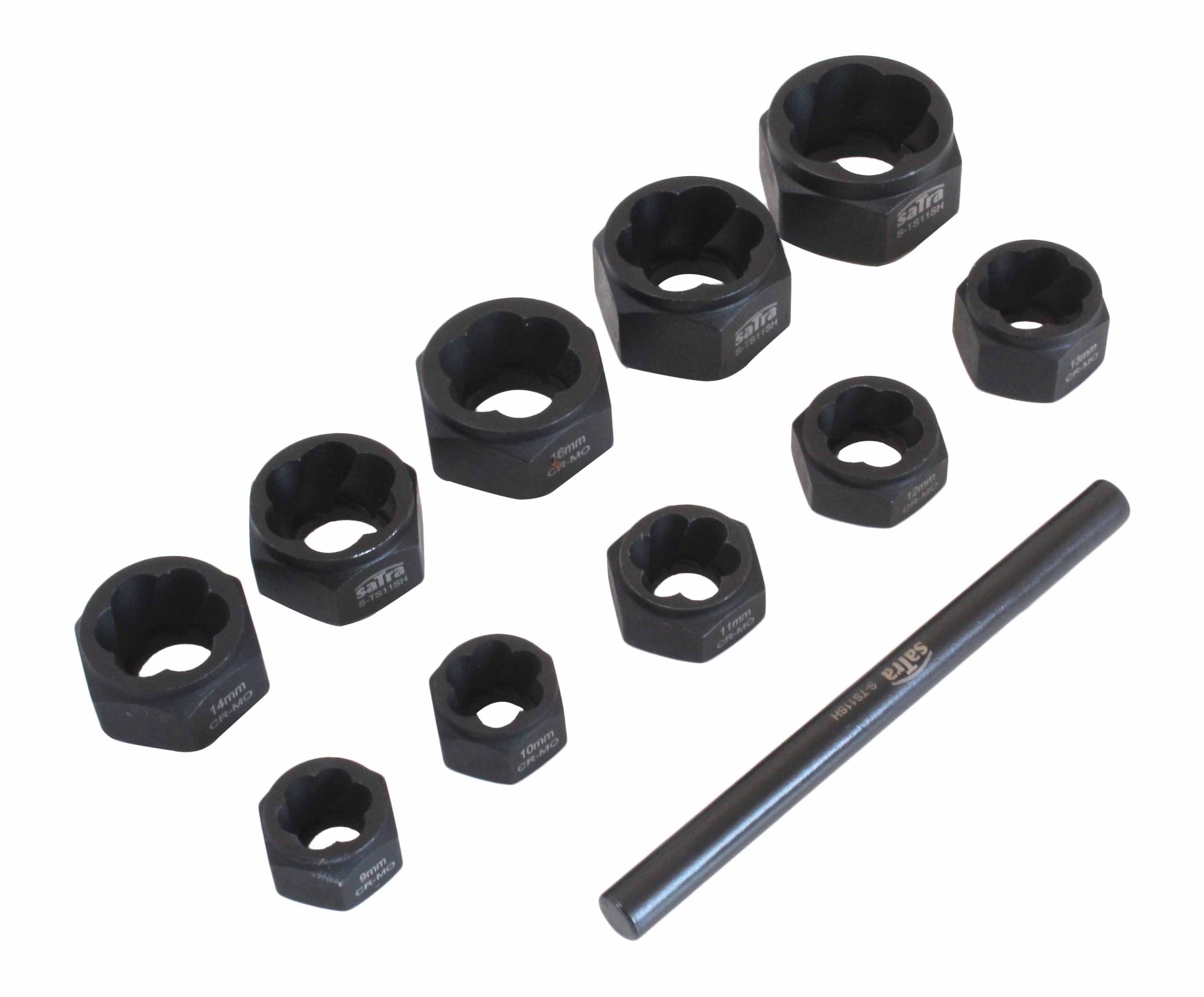 Set tubulare pentru suruburi uzate 9-19mm 11 piese SATRA