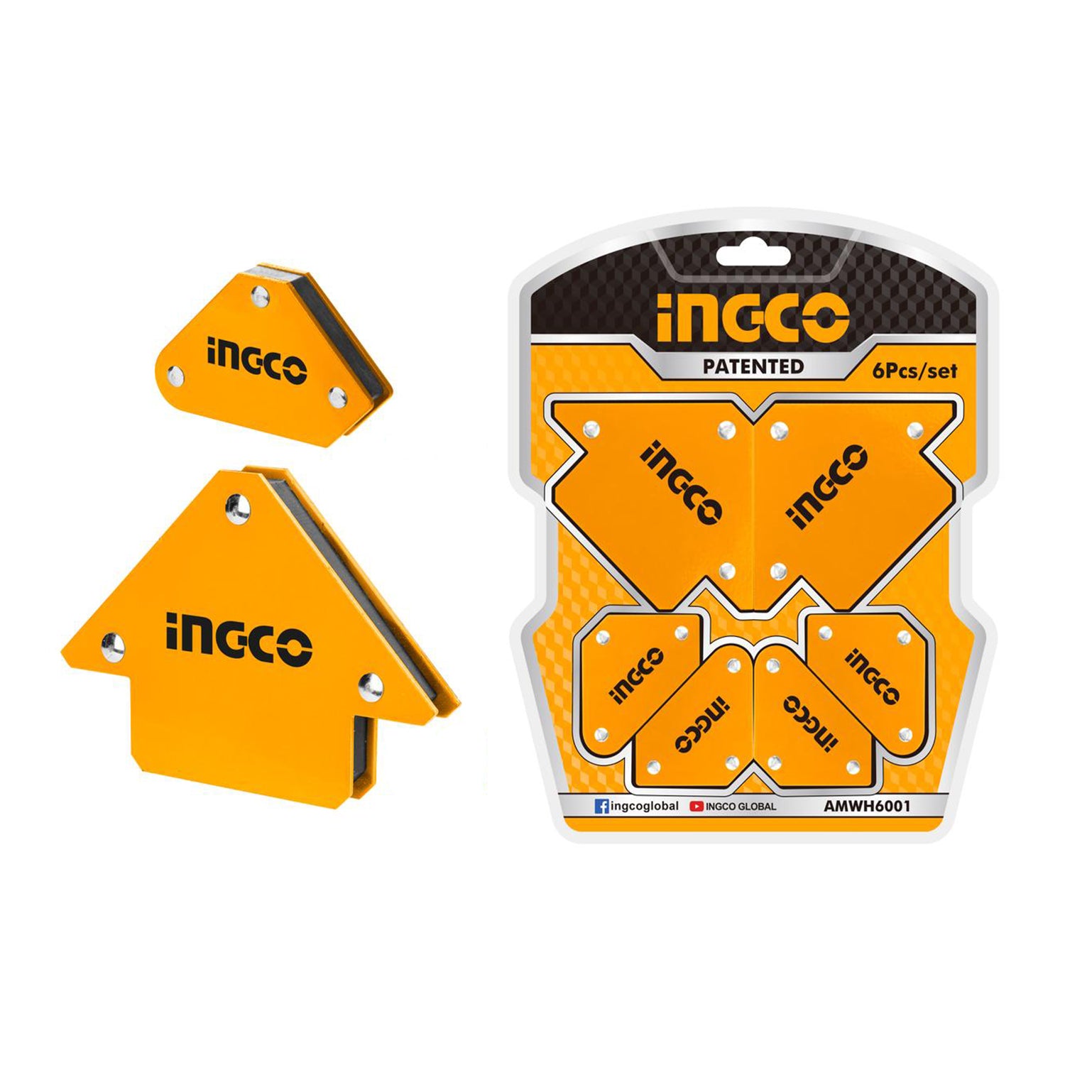 Set vinclu magnetic pentru sudura in unghi 6 bucati INGCO