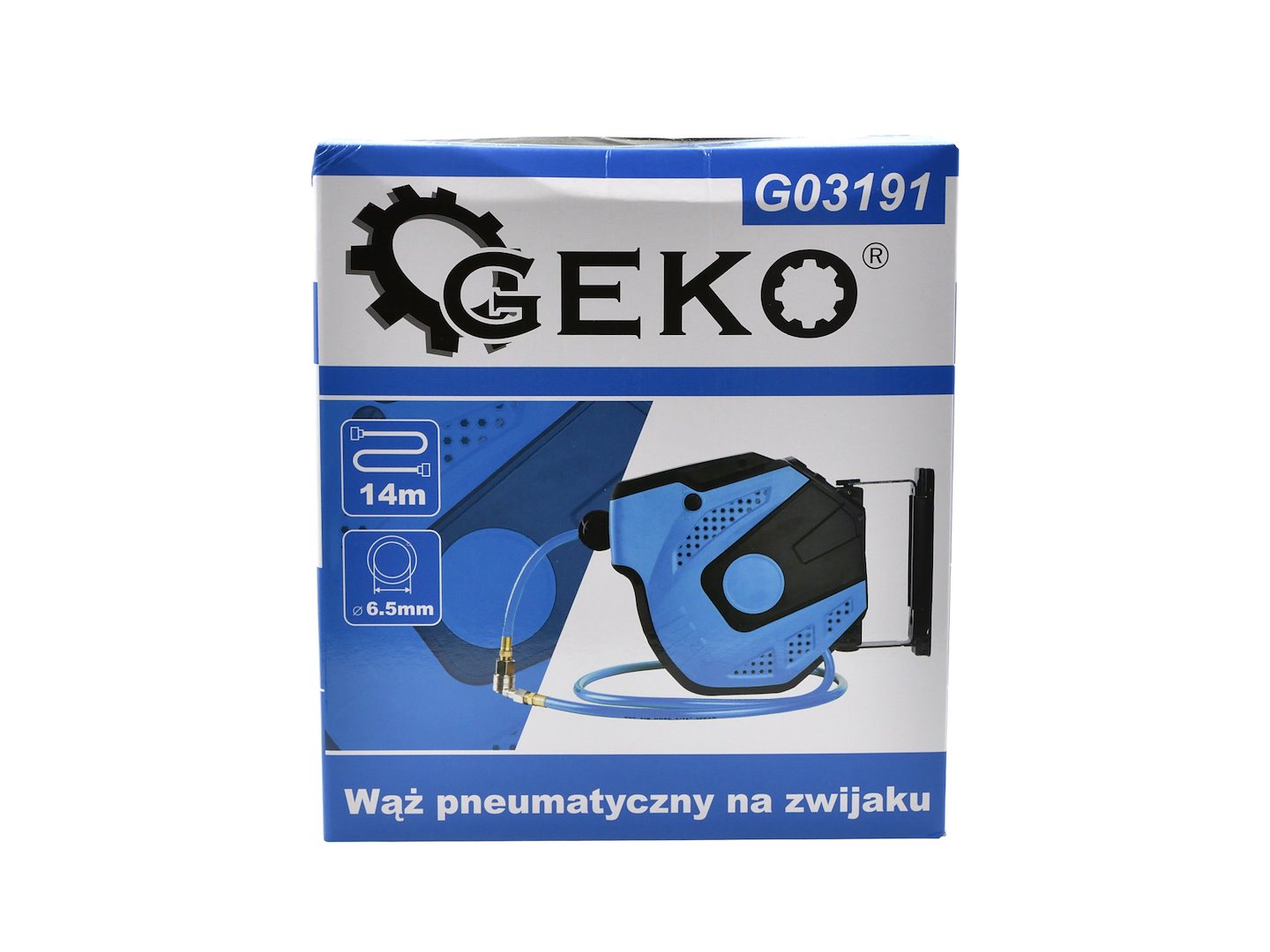 Tambur furtun aer comprimat 14m cu blocare si retragere automata - GEKO