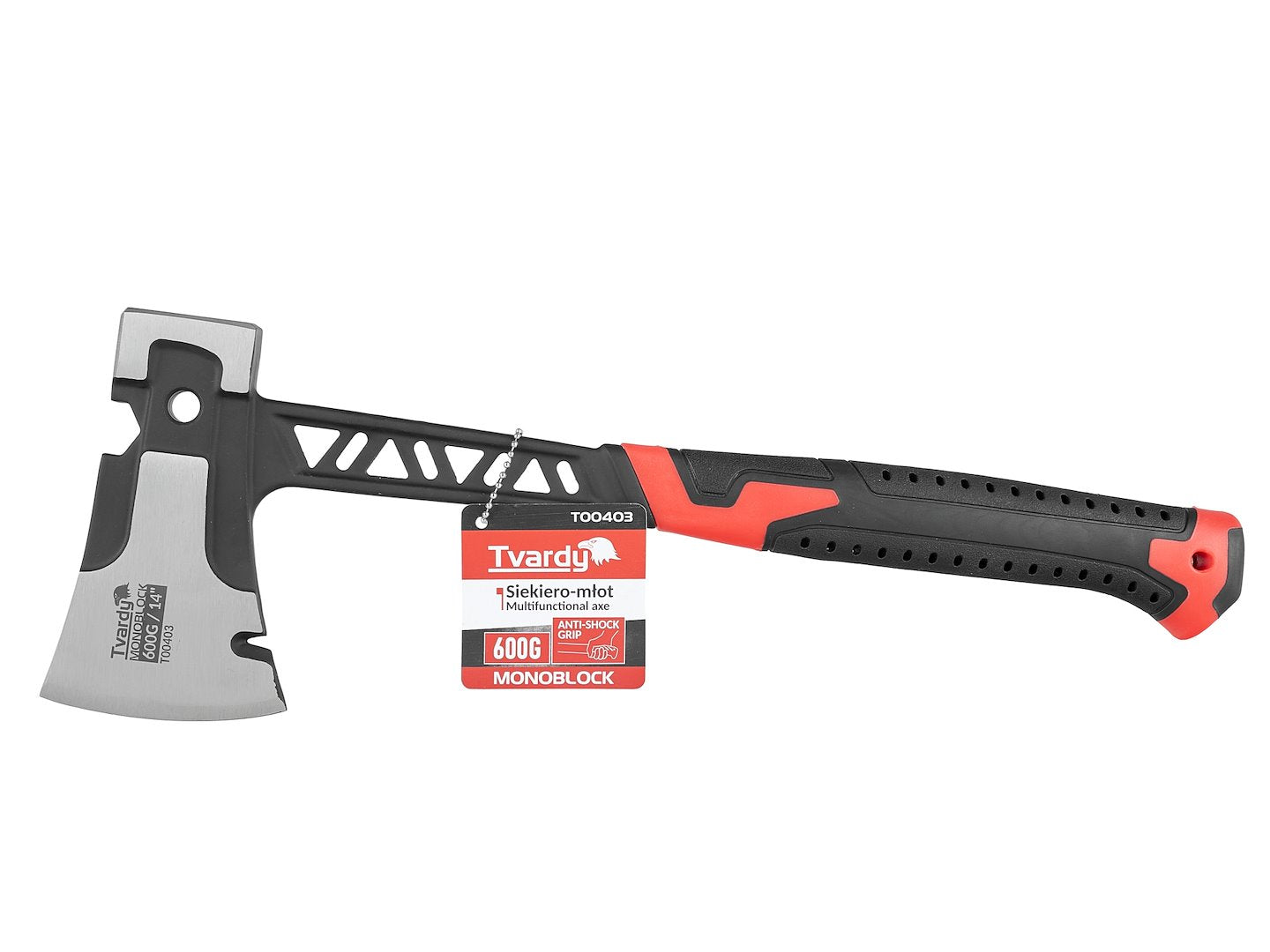 Topor-ciocan multifunctional anti-shock monoblock pentru constructii si gradina - TVARDY