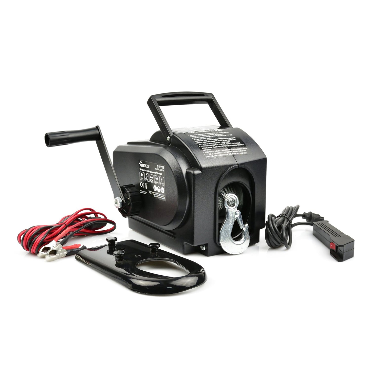 Troliu electric portabil 12V 2000lb / 907kg