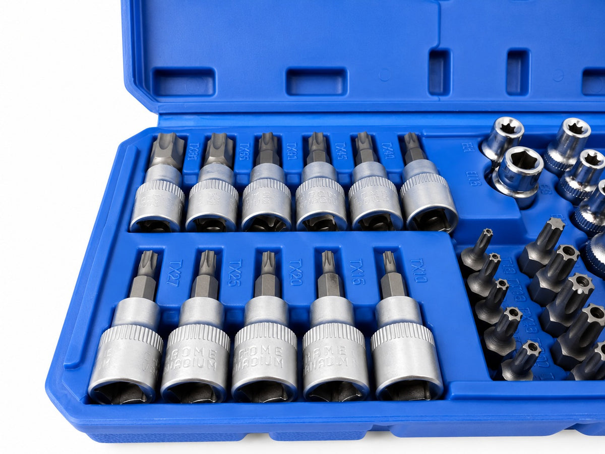 Trusa chei tubulare profil e biti TORX 3/8 34 piese t10-t60 e4-e20 GEBO TOOLS