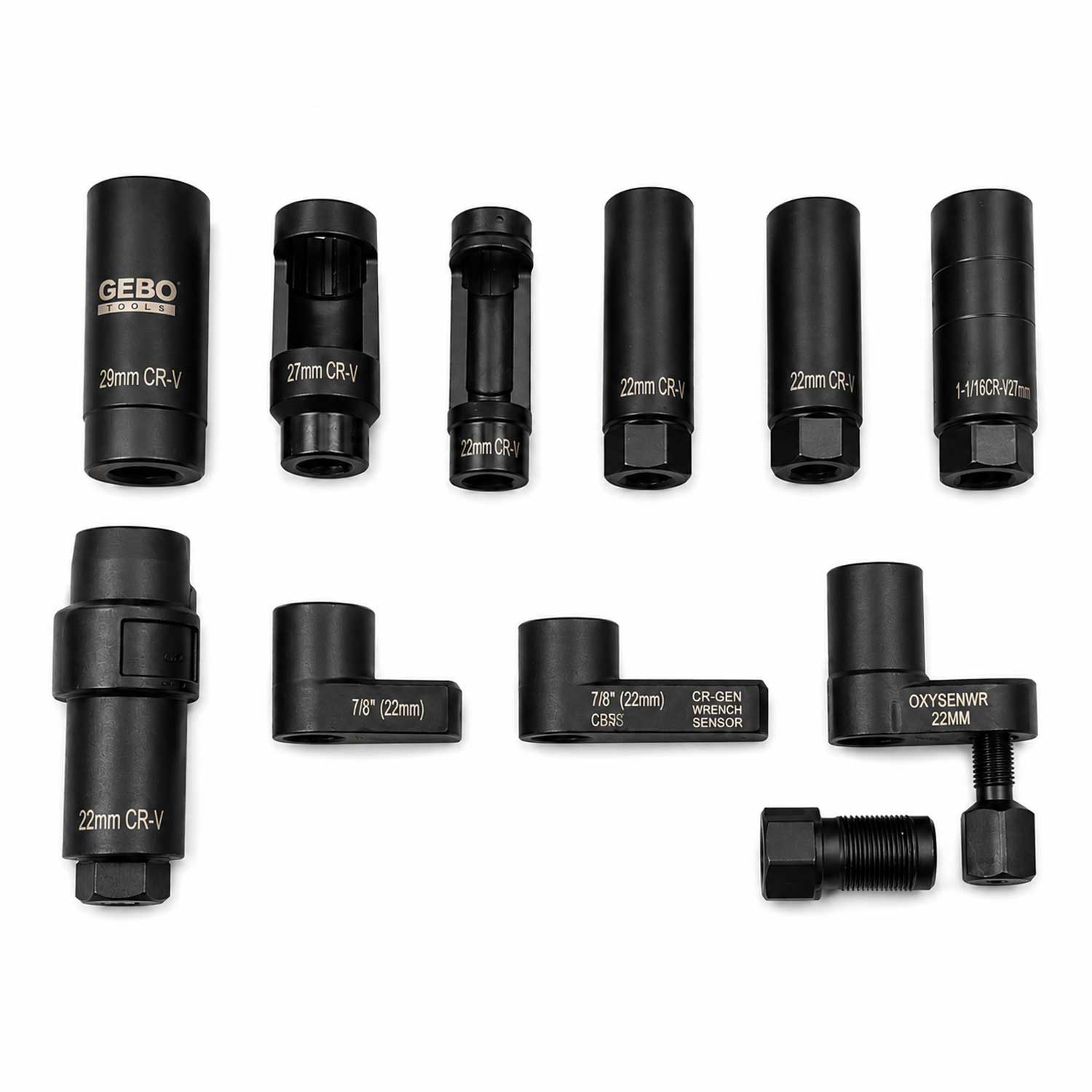 Trusa chei tubulare special decupate de impact pentru senzori sonda lamda si injectoare 11 piese GEBO TOOLS