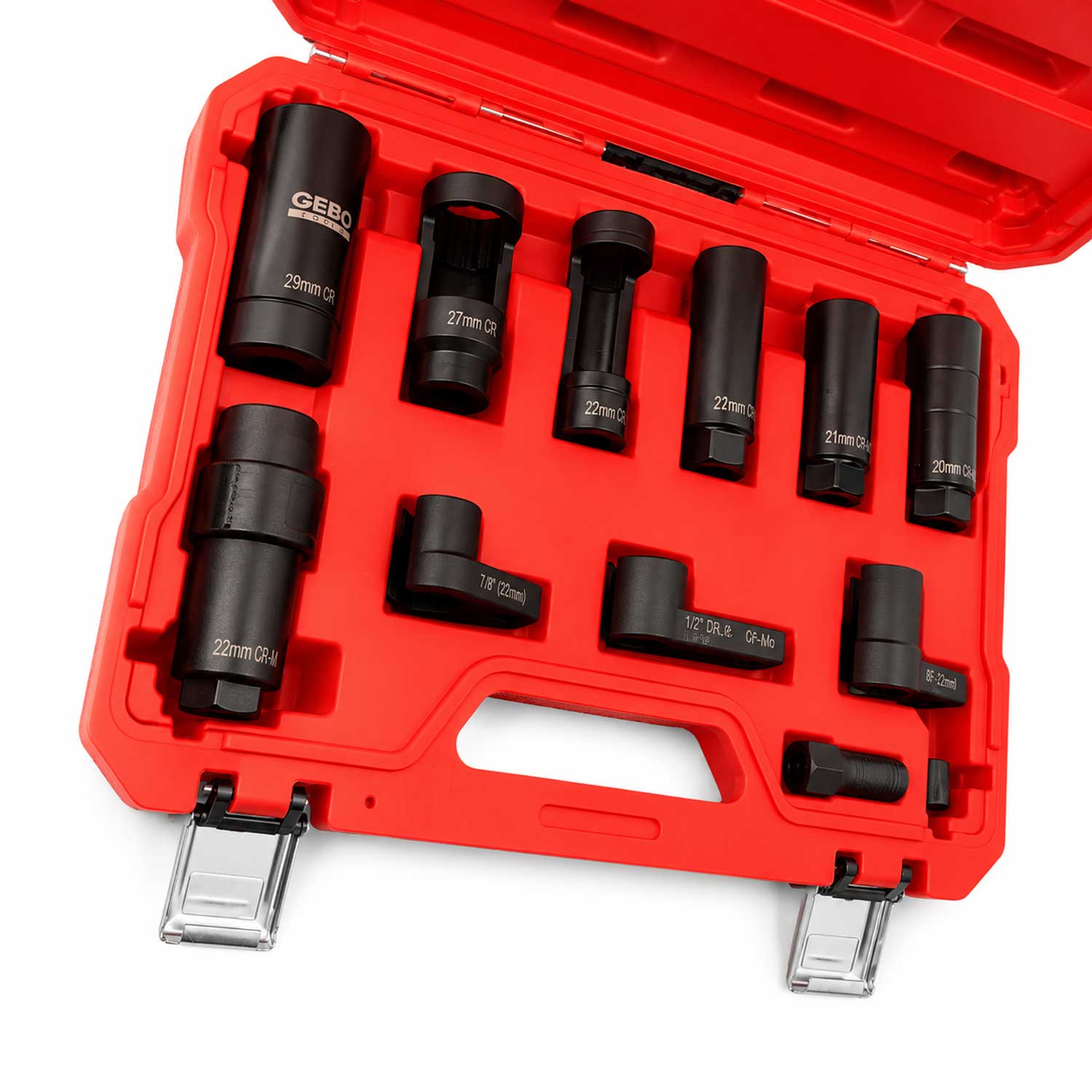 Trusa chei tubulare special decupate de impact pentru senzori sonda lamda si injectoare 11 piese GEBO TOOLS