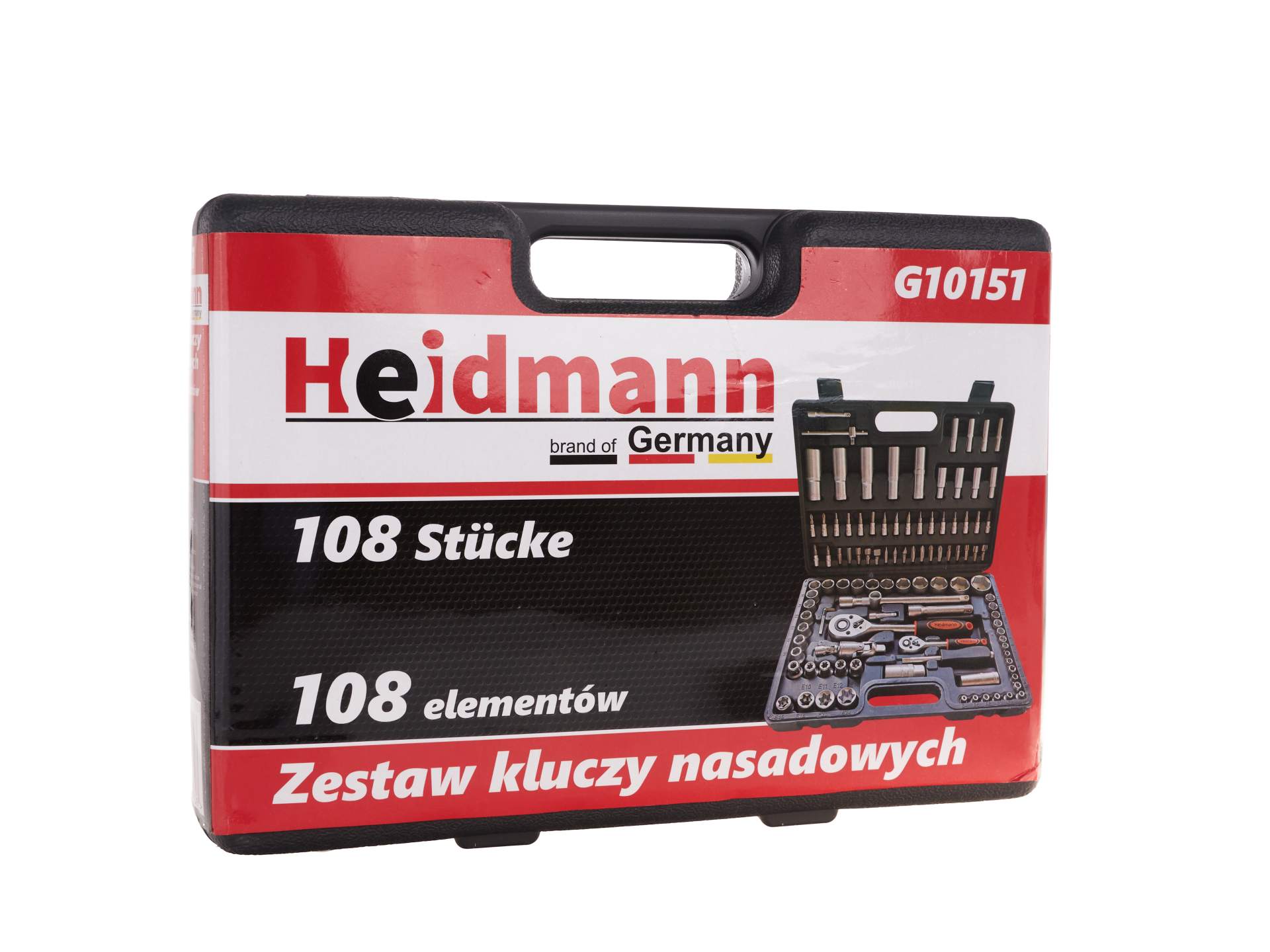 Trusa de scule 108 piese 1/4 1/2 cr-v HEIDMANN