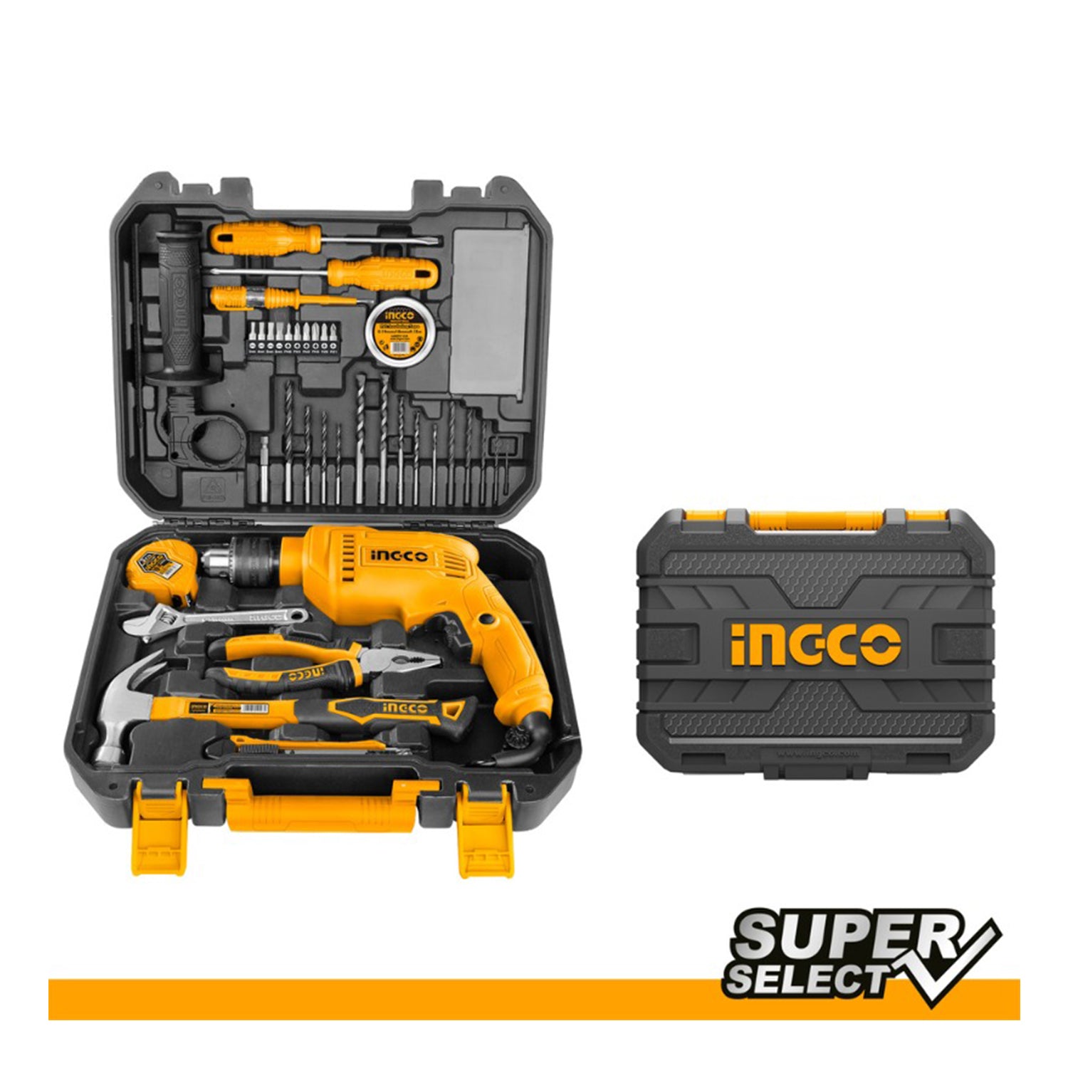 Trusa de scule 115 piese cu masina de gaurit 680W INGCO