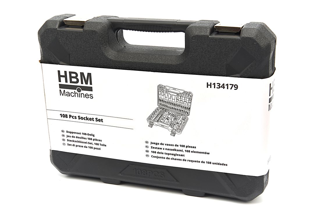Trusa de scule 1/4'' 1/2'' 108 piese HBM MACHINES