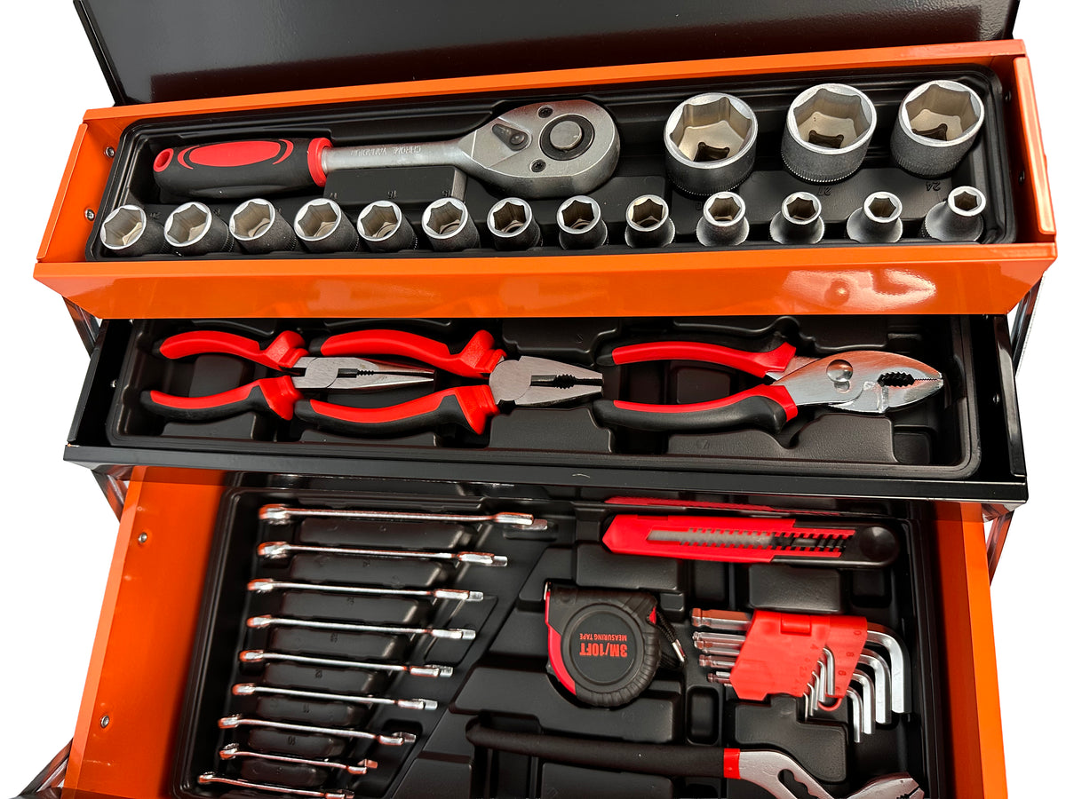 Trusa de scule metalica echipata cu 85 piese GEBO TOOLS