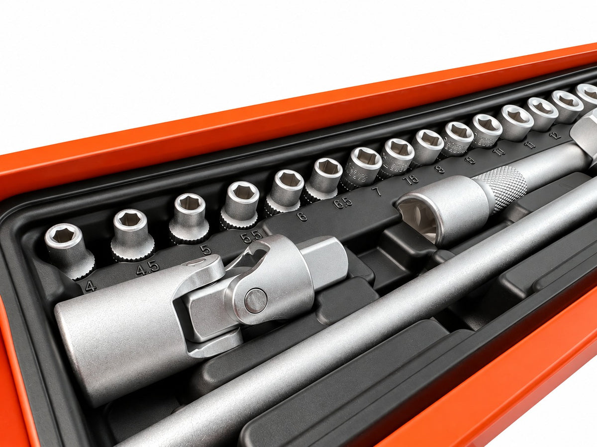 Trusa de scule metalica echipata cu 85 piese GEBO TOOLS