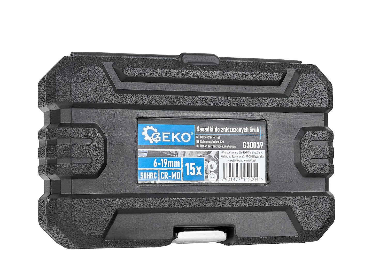 Trusa extractoare pentru suruburi uzate rupte 6-19mm 15 piese GEKO