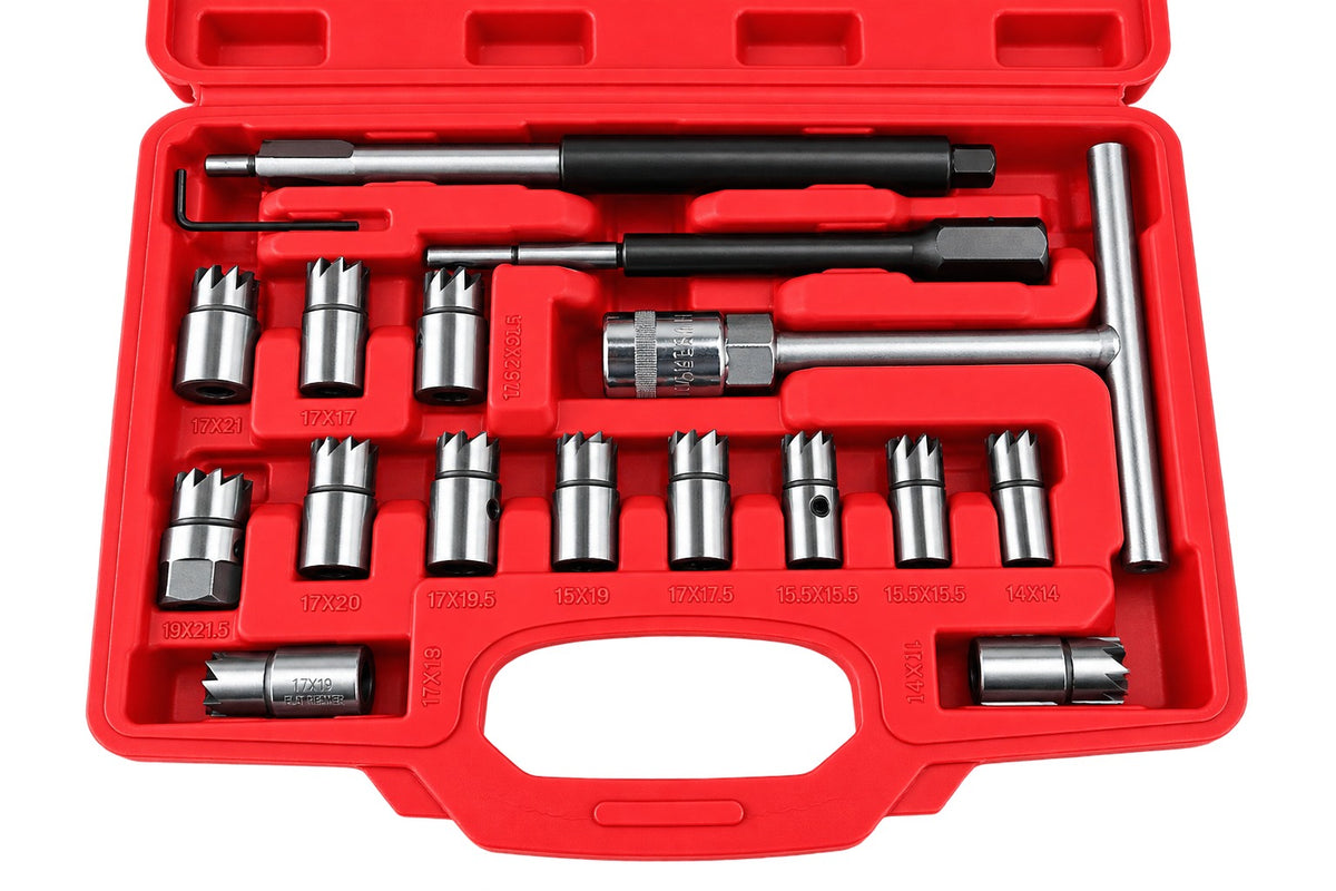 Trusa frezat locas injector 17 piese GEBO TOOLS