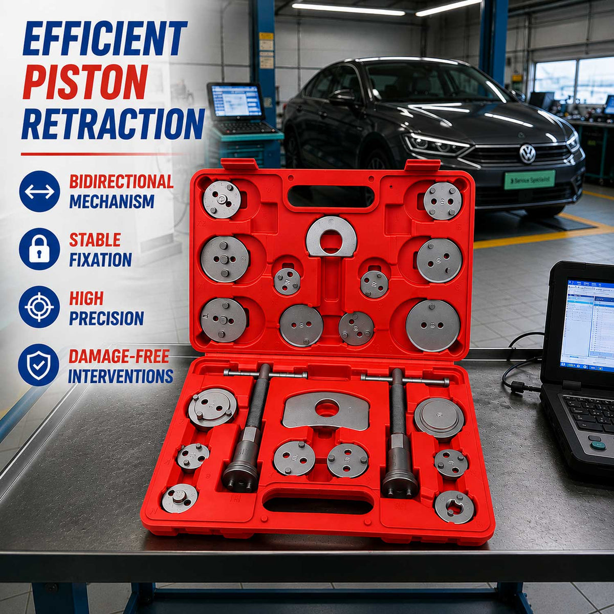 Trusa pentru etriere pistoane frana auto universala 22 piese GEBO TOOLS
