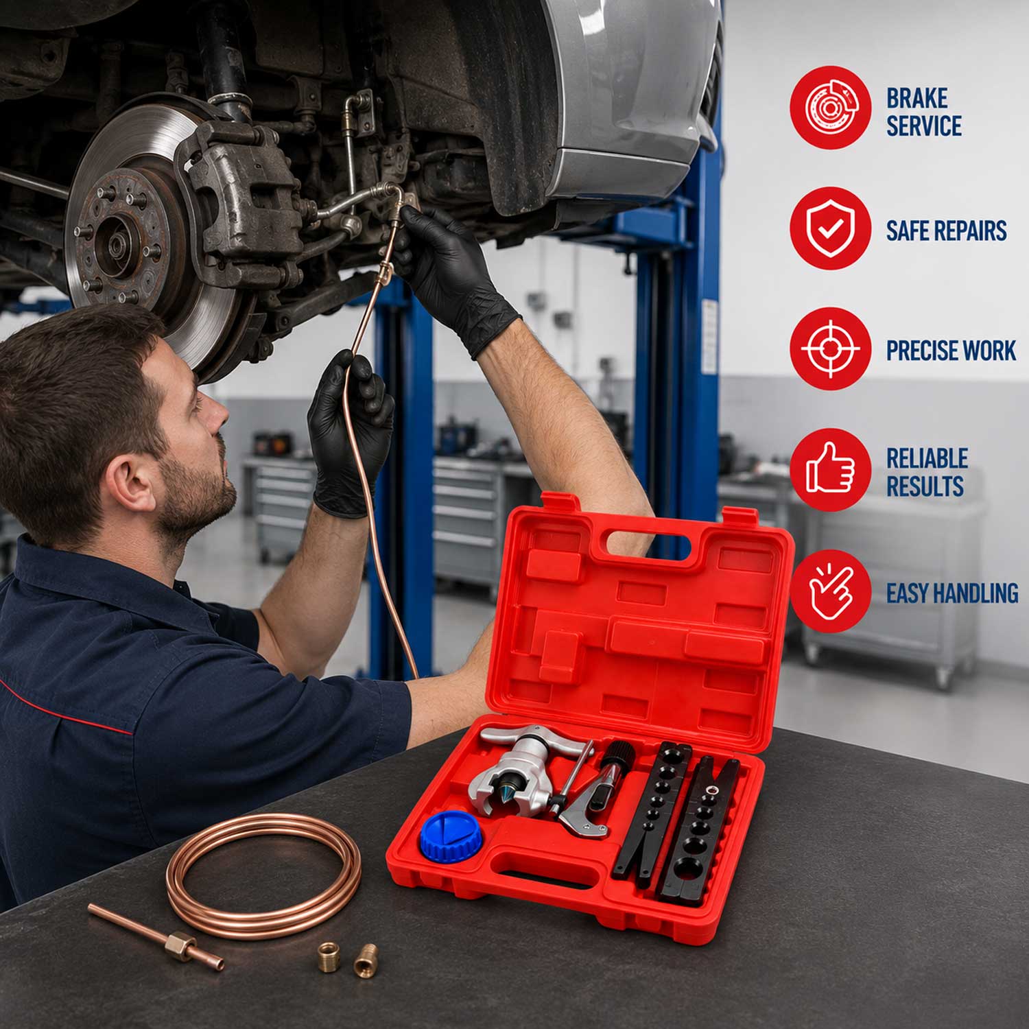 Trusa profesionala bercuit conducte tevi frane inch si metric GEBO TOOLS
