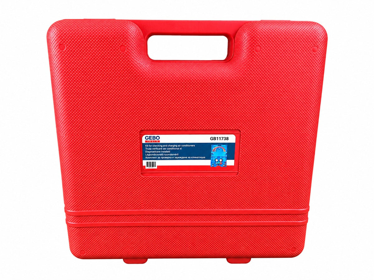 Trusa verificare presiune aer conditionat si incarcare umplere diagnosticare instalatii aer conditionat GEBO TOOLS