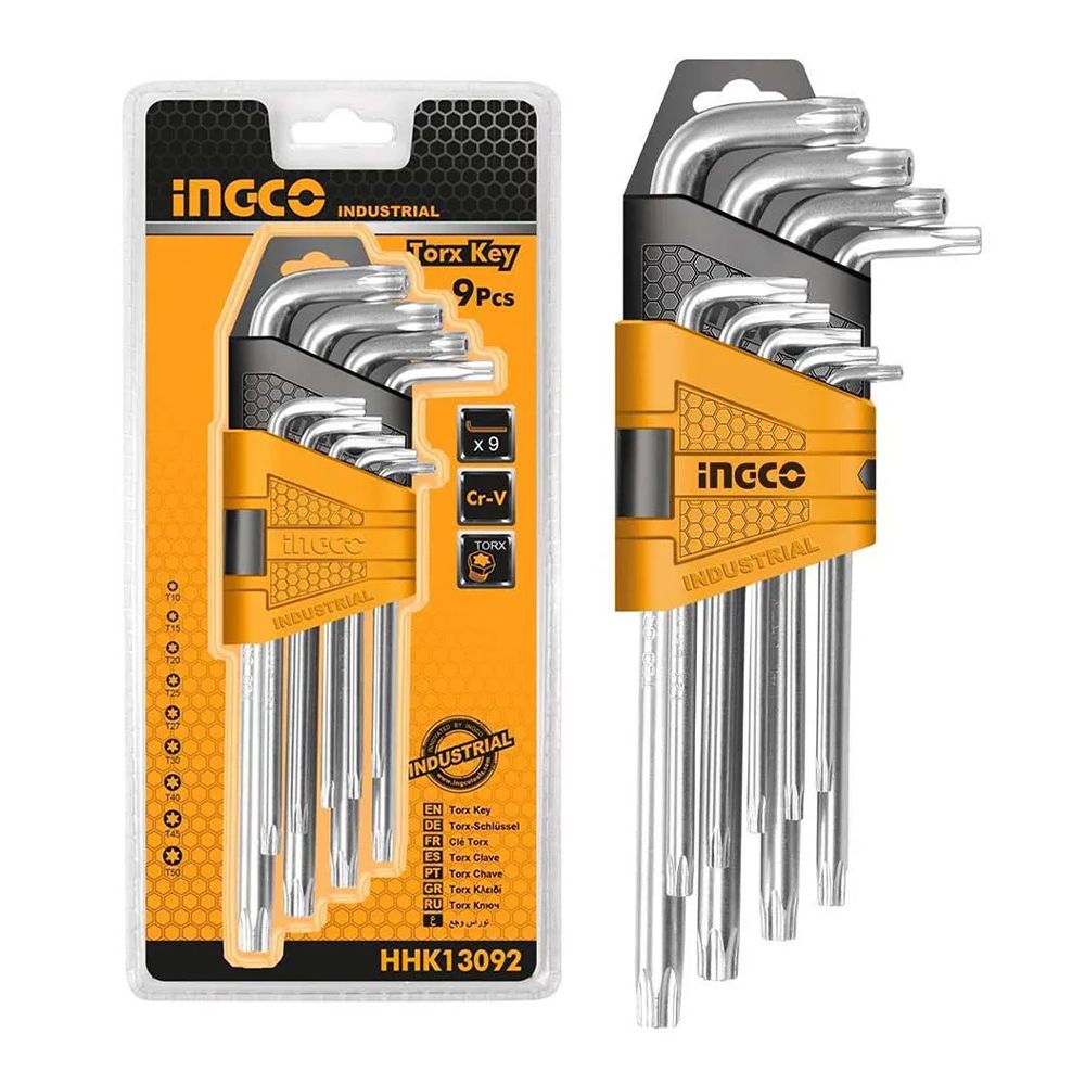 SET 9 CHEI EXTRA LUNGI TORX TIP L T10-T50 INGCO