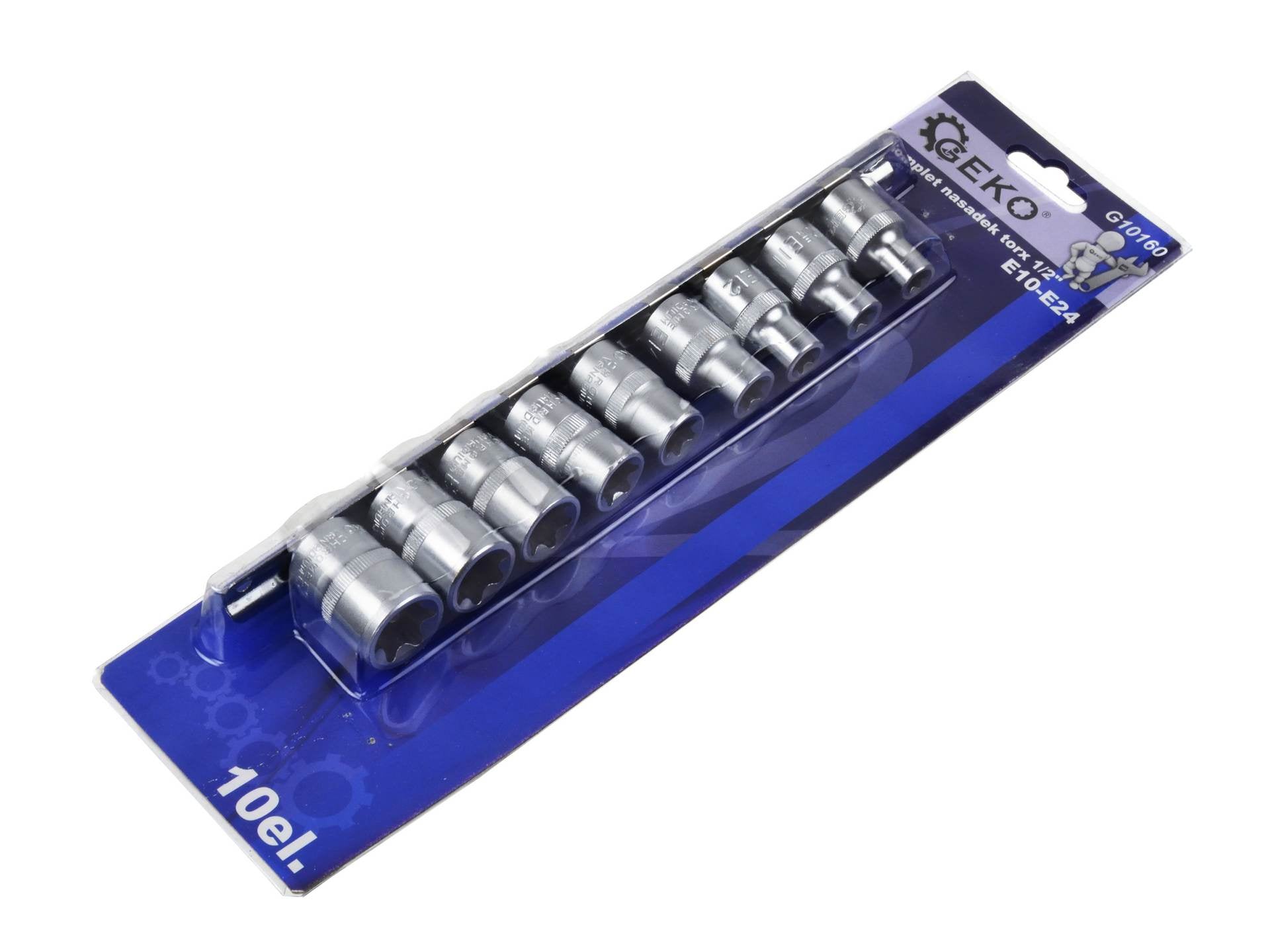 SET TUBULARE SCURTE PROFIL E- TORX 1/2 10-24MM 10 PIESE