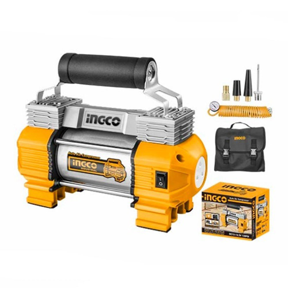 COMPRESOR ELECTRIC AUTO PORTABIL CU 2 CILINDRII CU ALIMENTARE 12V INGCO