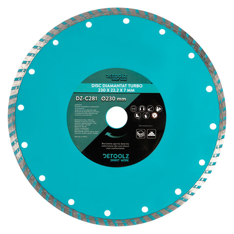 DISC DIAMANTAT TURBO 230MM DETOOLZ