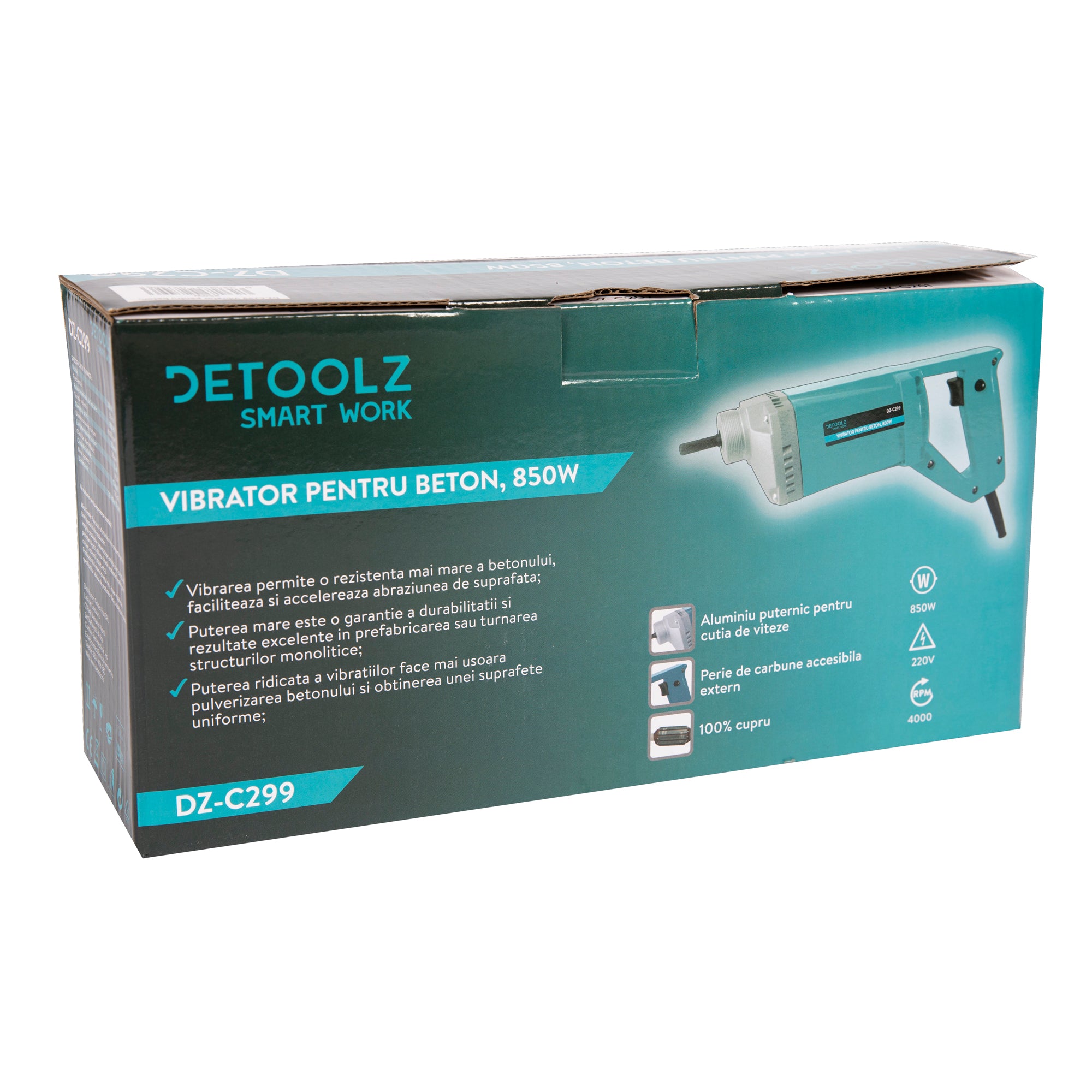 VIBRATOR PENTRU BETON 800W DETOOLZ