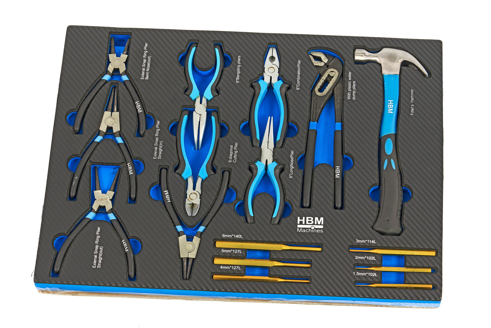 DULAP SCULE PROFESIONAL HBM CU 7 SERTARE, 262 PIESE, 7 MODULE CARBON – PREMIUM, OLANDA