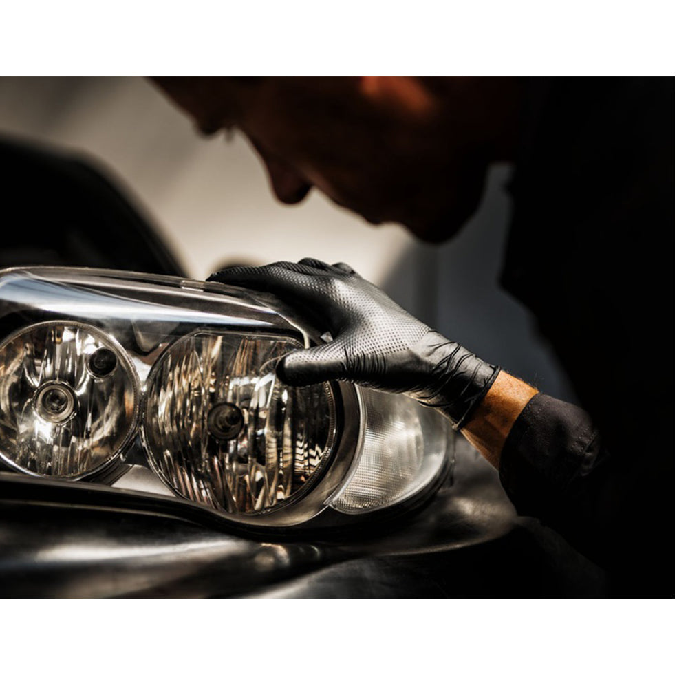 MANUSI DE NITRIL PREMIUM MERCATOR GOGRIP CULOARE NEAGRA, MARIMEA L, SET DE 50BUC