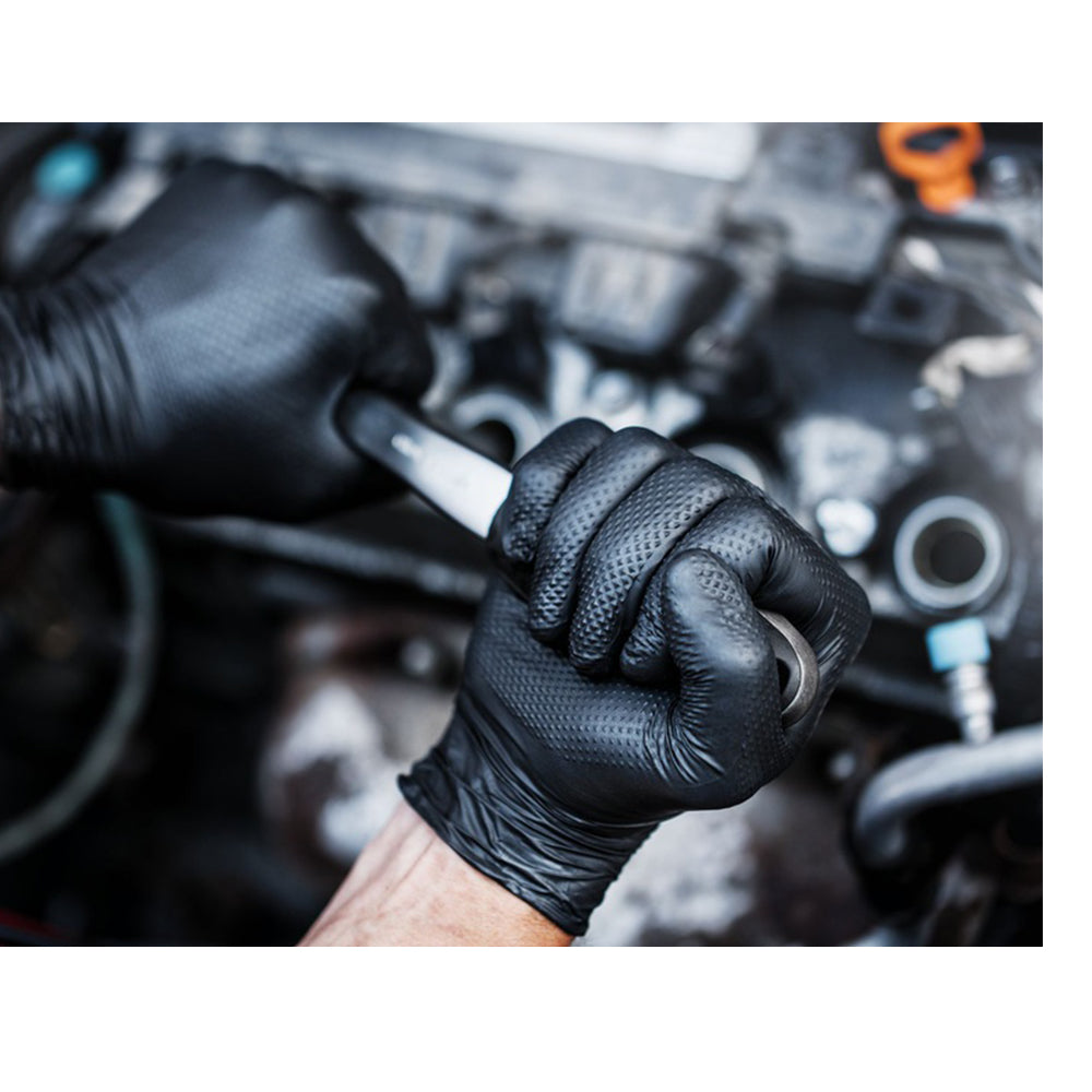 MANUSI DE NITRIL PREMIUM MERCATOR GOGRIP CULOARE NEAGRA, MARIMEA L, SET DE 50BUC