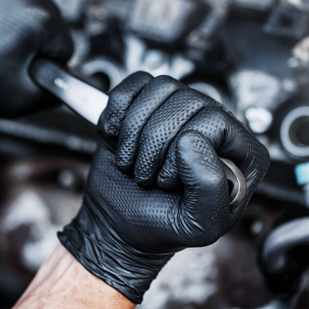 MANUSI NITRIL PREMIUM MERCATOR GOGRIP NEGRU PENTRU MECANICI, MARIMEA M 50BUC