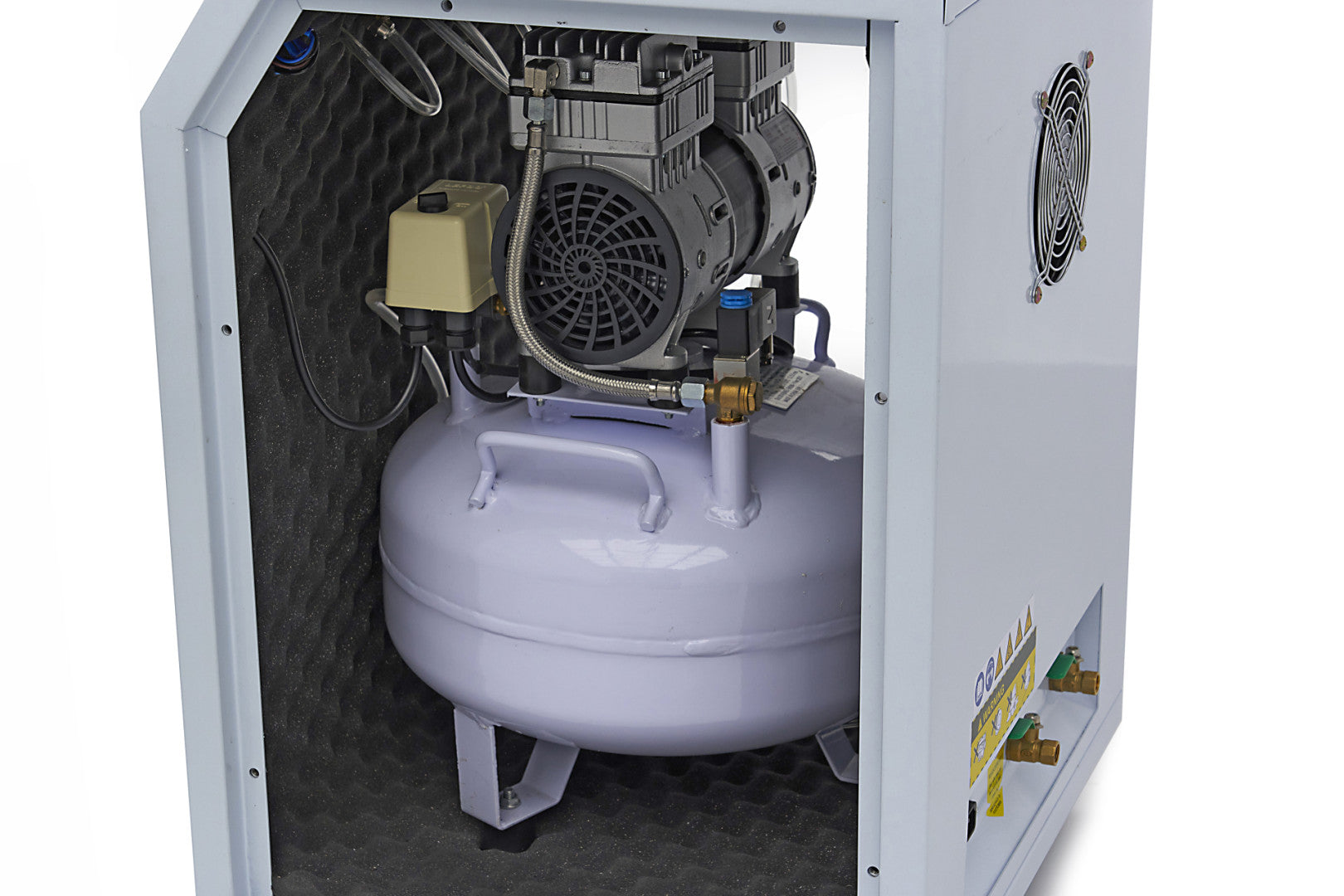 COMPRESOR SILENTIOS ZGOMOT REDUS 50 LITRI IN CARCASA ANTIFONATA 1500W HBM MACHINES OLANDA