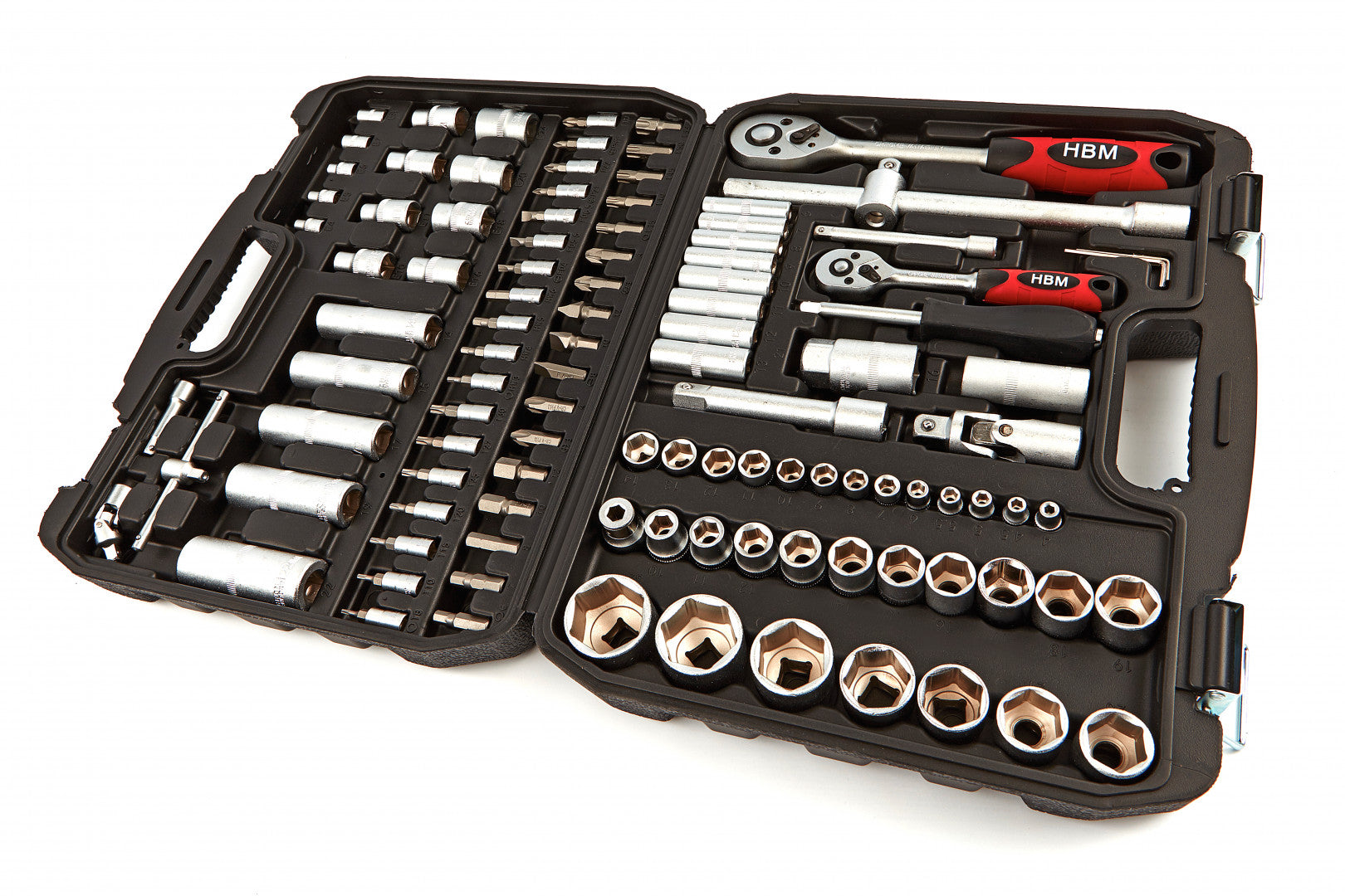 TRUSA SCULE TUBULARE SI CLICHET 108 PIESE 1/2 SI 1/4 HBM MACHINES OLANDA