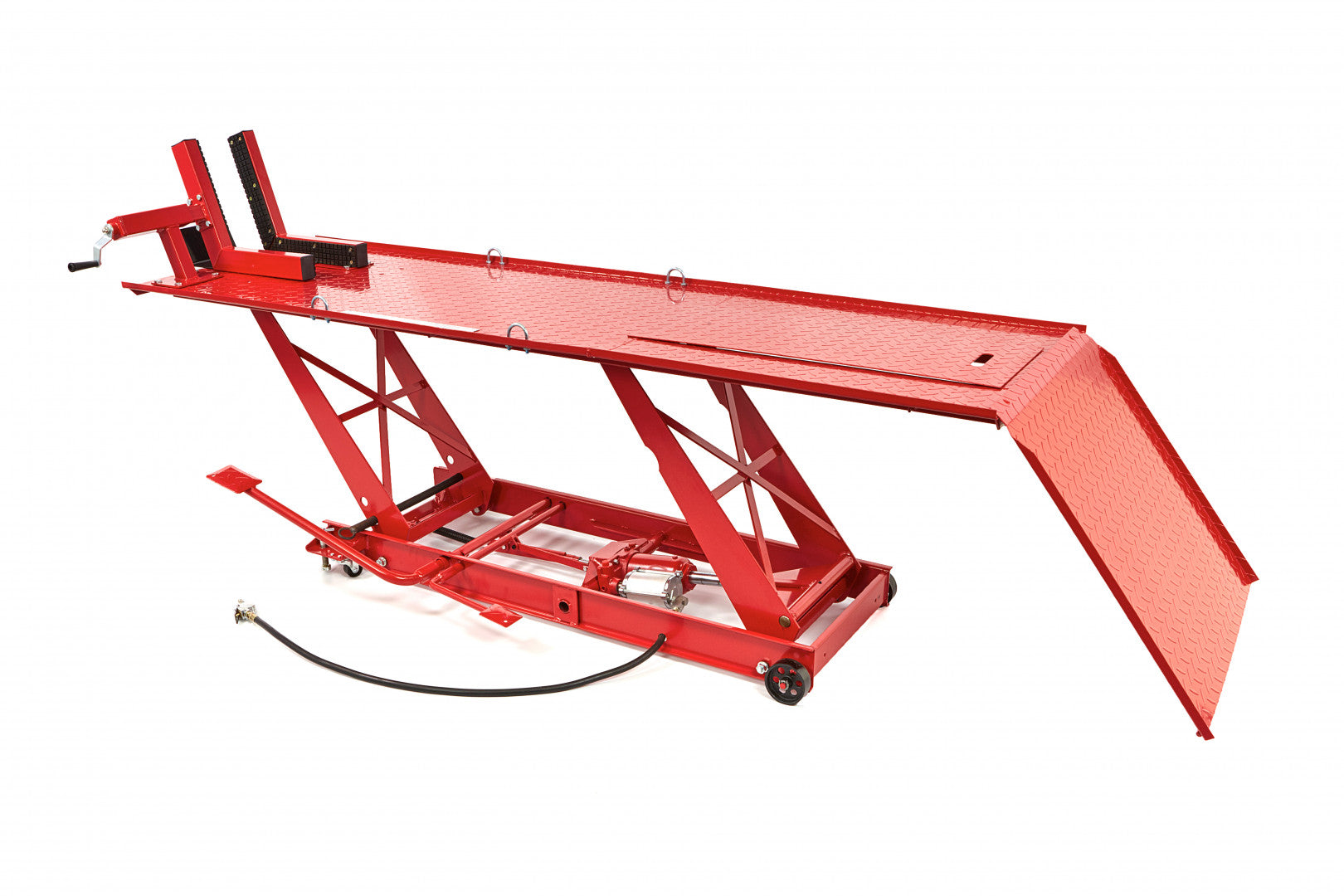 ELEVATOR HIDRO-PNEUMATIC PT. MOTOCICLETE 450KG CU FIXARE ROATA