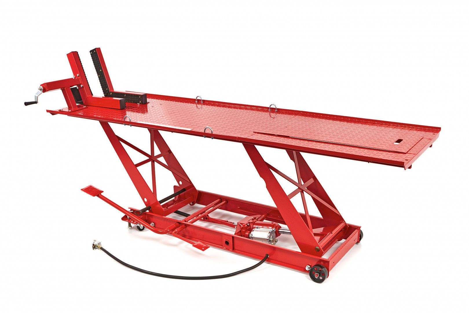 ELEVATOR HIDRO-PNEUMATIC PT. MOTOCICLETE 450KG CU FIXARE ROATA