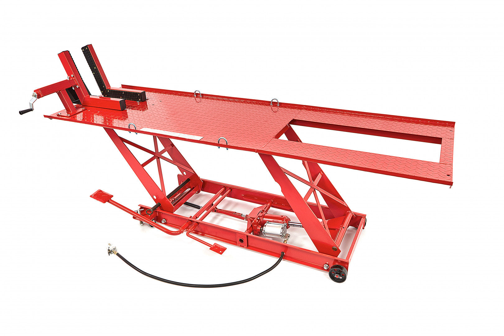 ELEVATOR HIDRO-PNEUMATIC PT. MOTOCICLETE 450KG CU FIXARE ROATA