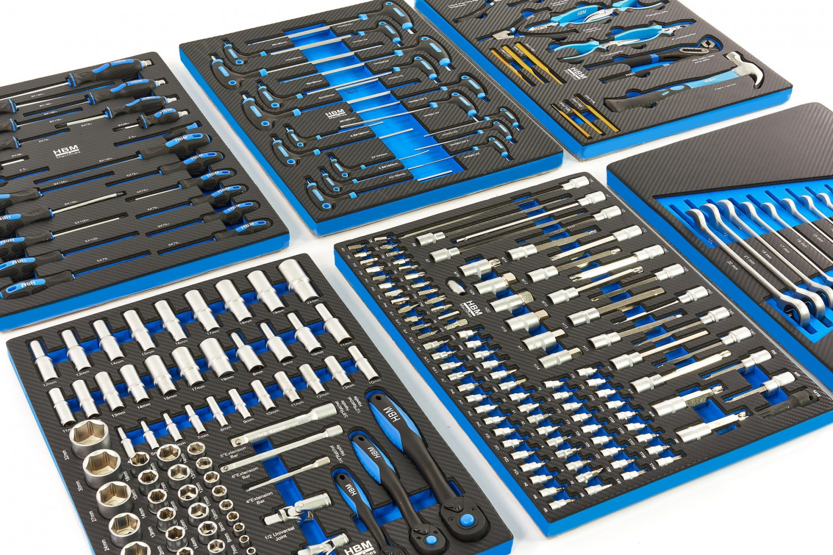 DULAP SCULE PROFESIONAL HBM CU 7 SERTARE, 245 PIESE, 6 MODULE CARBON – OLANDA, PREMIUM