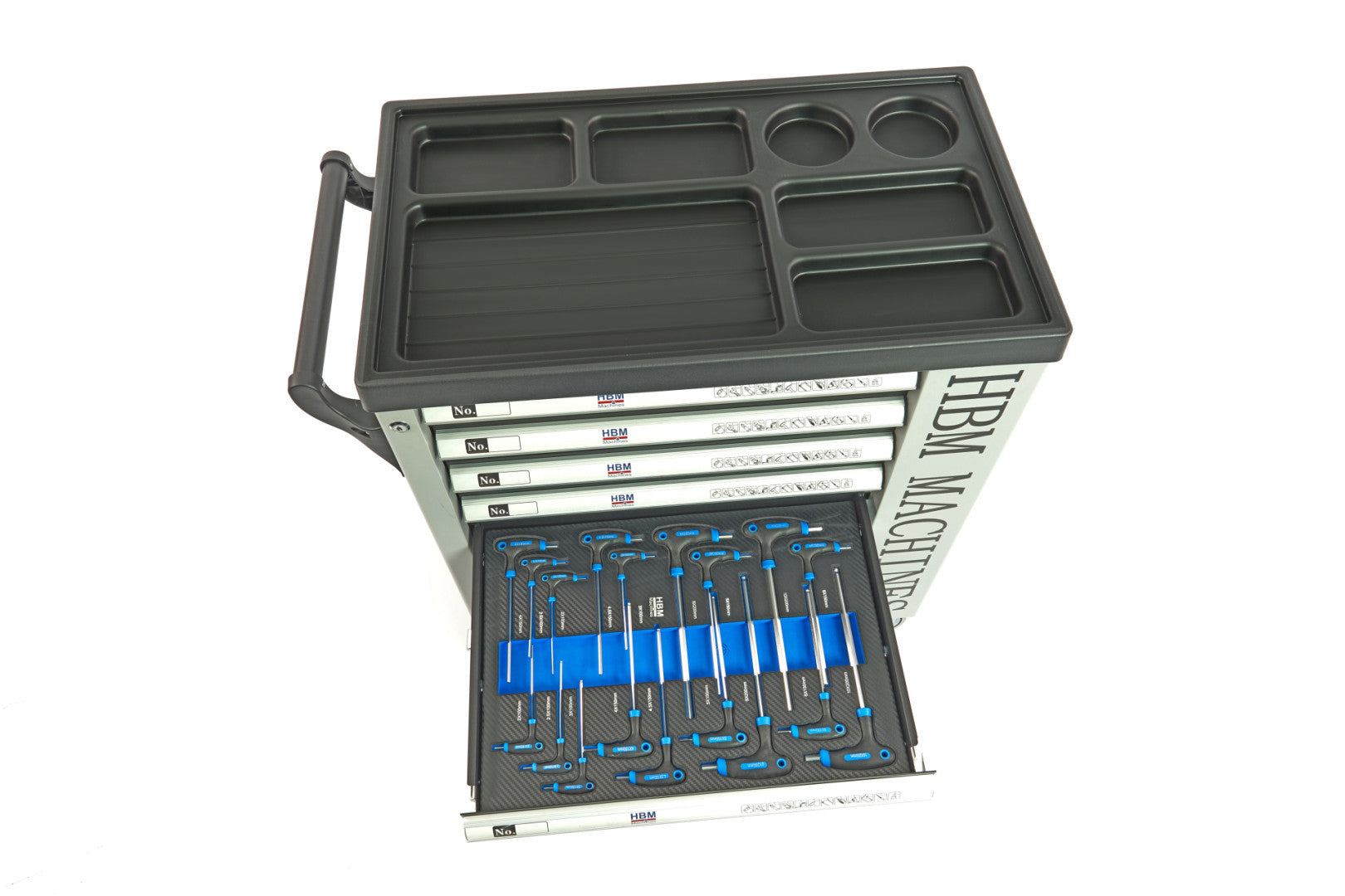 DULAP SCULE PROFESIONAL HBM CU 7 SERTARE, 245 PIESE, 6 MODULE CARBON – OLANDA, PREMIUM