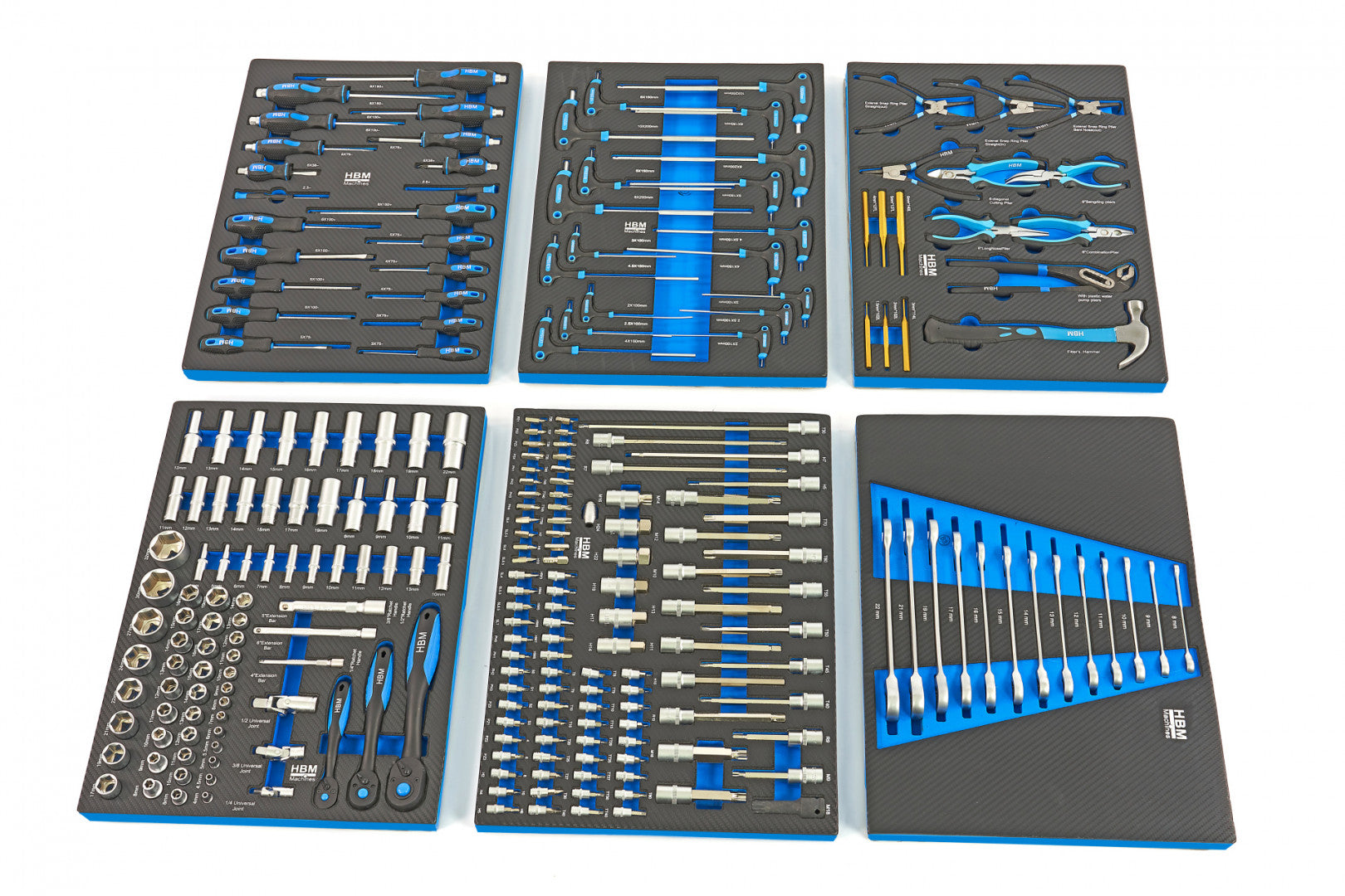 DULAP SCULE PROFESIONAL HBM CU 7 SERTARE, 245 PIESE, 6 MODULE CARBON – OLANDA, PREMIUM