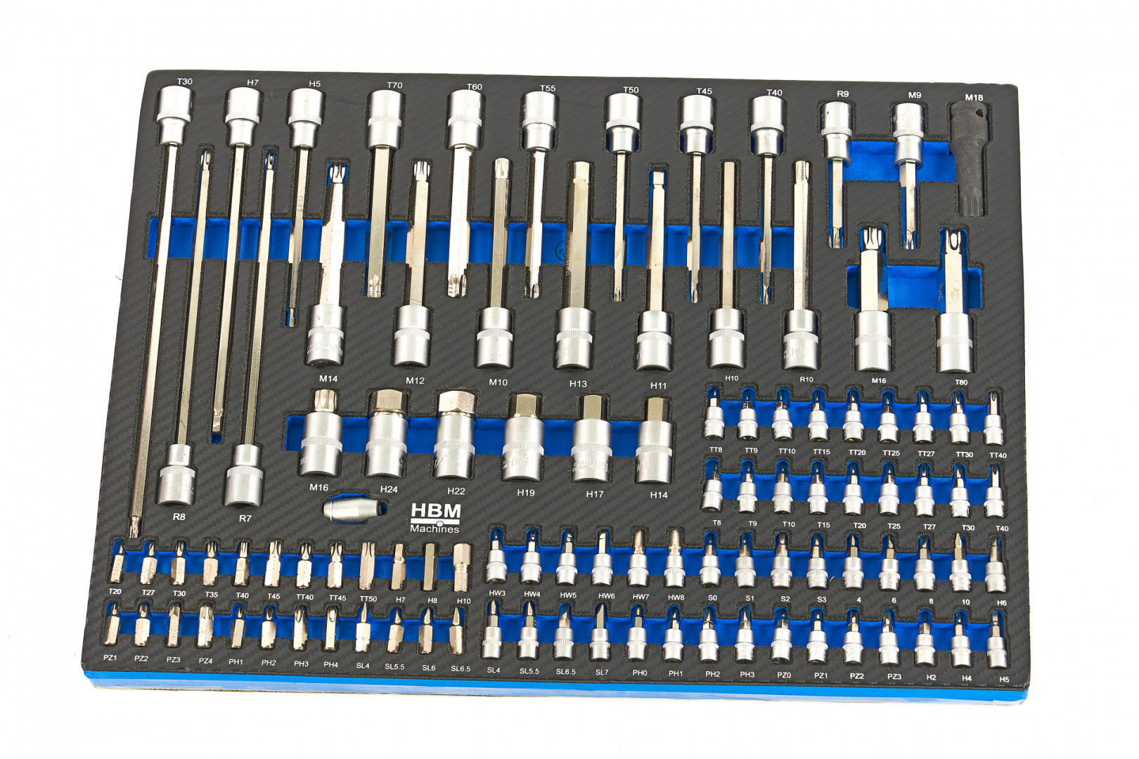 DULAP SCULE PROFESIONAL HBM CU 7 SERTARE, 245 PIESE, 6 MODULE CARBON – OLANDA, PREMIUM